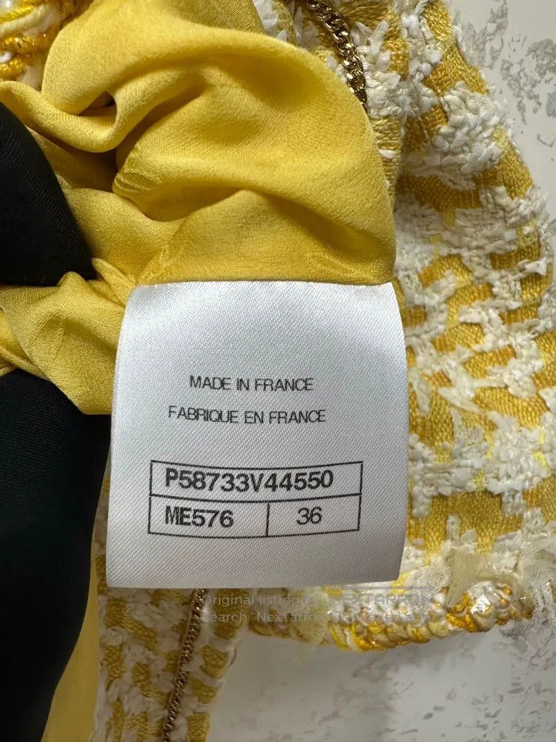 Chanel Chanel Waterfall Series Yellow Tweed Short Coat Size XS / US 0-2 / IT 36-38 - 4 Thumbnail