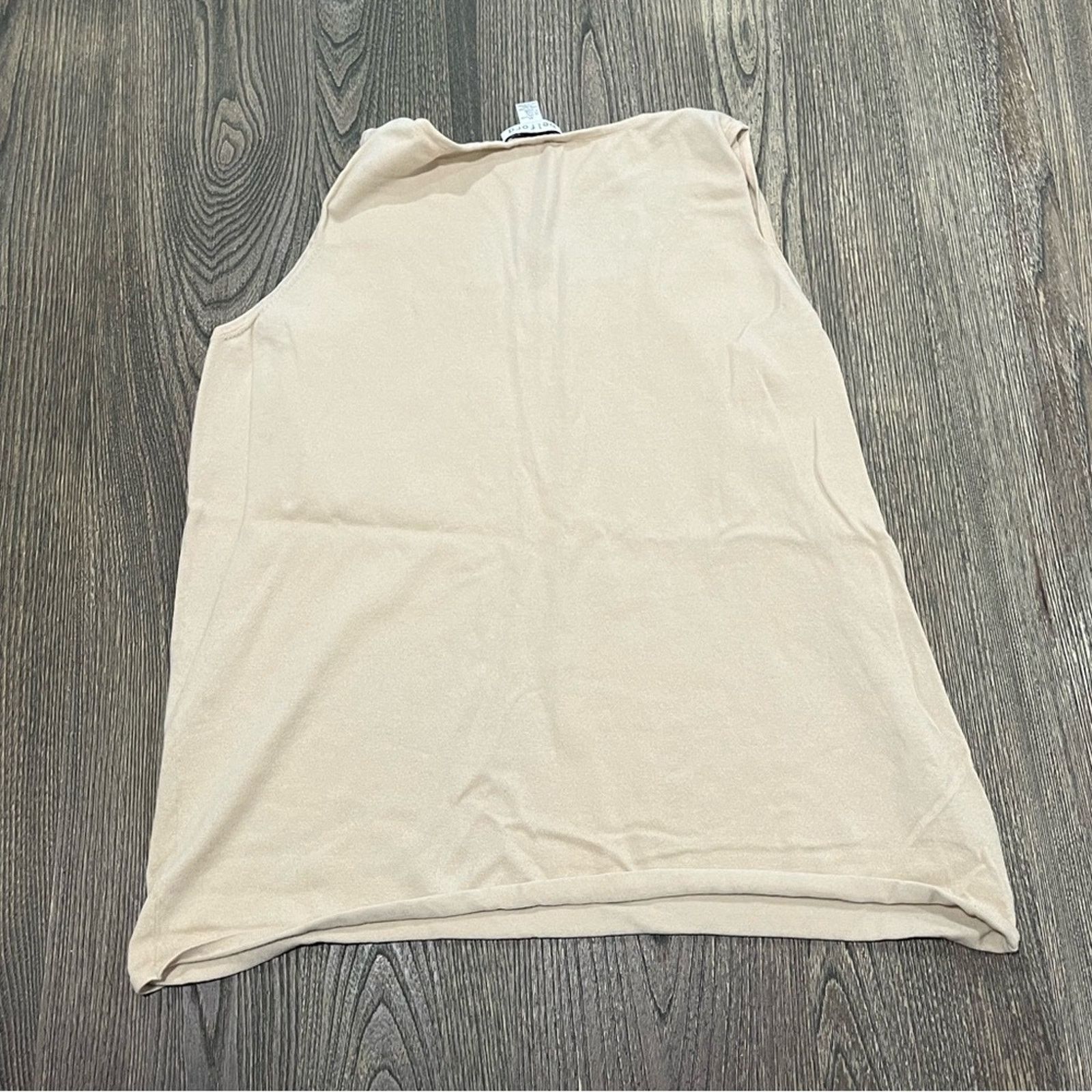 Vintage Belford Tank Top Scoop Neck Pima Cotton Knit Tan Size XL Size XL / US 12-14 / IT 48-50 - 4 Thumbnail