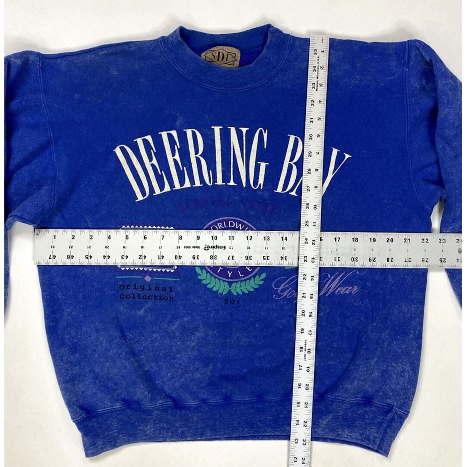 Etro VINTAGE SDI Deering Bay Sweatshirt Women Large Crewneck Pullover Blue Cotton Fleece Logo All Seasons Graphic Print 90s Style Ladies Medium? Size L / US 10 / IT 46 - 7 Thumbnail
