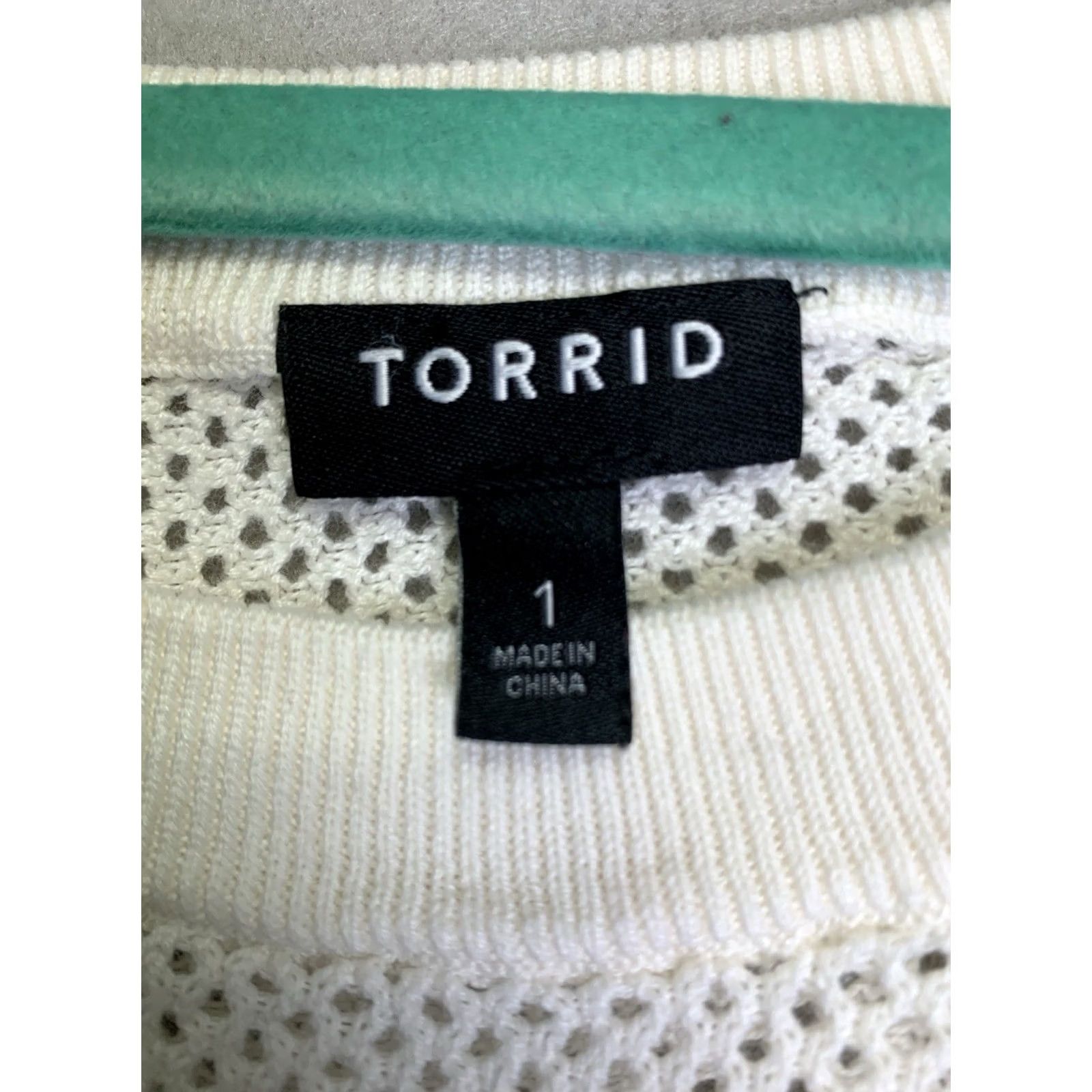 Torrid Torrid Sweater Womens 1X Long Sleeve White Pink Gray Striped Cotton Blend Knit Pullover Boat Neck Casual Plus Size Size XL / US 12-14 / IT 48-50 - 3 Thumbnail