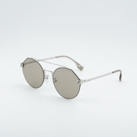 Fendi Fendi FE40060U 16G Sunglasses Silver Round Frame Size ONE SIZE - 1 Thumbnail