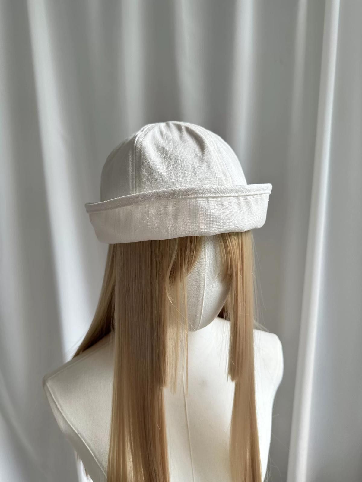 Japanese Brand Retro Wht Linen Beret Sailor Hat – Y2K French Girl Aesthetic Size ONE SIZE - 4 Thumbnail