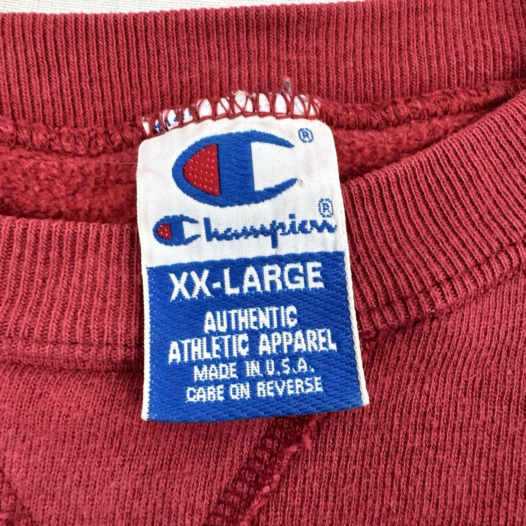 Champion VINTAGE Champion Shirt Mens 2XL Red Sweatshirt Adult Pullover Faded Made USA 90s Crewneck Size US XXL / EU 58 / 5 - 3 Thumbnail