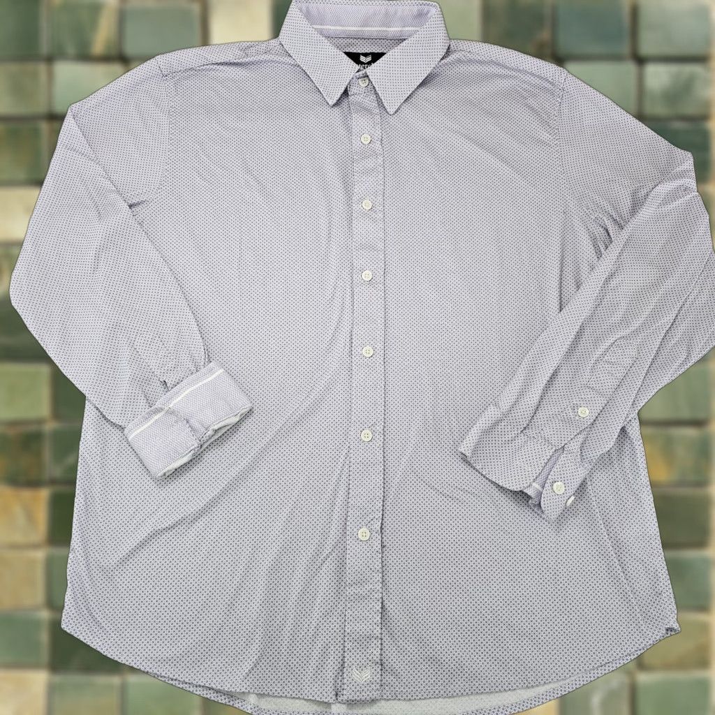 Vintage Buttercloth Shirt Mens XL Purple Regular Geometric Cotton Long Sleeve Button-Up Size US XL / EU 56 / 4 - 1 Thumbnail
