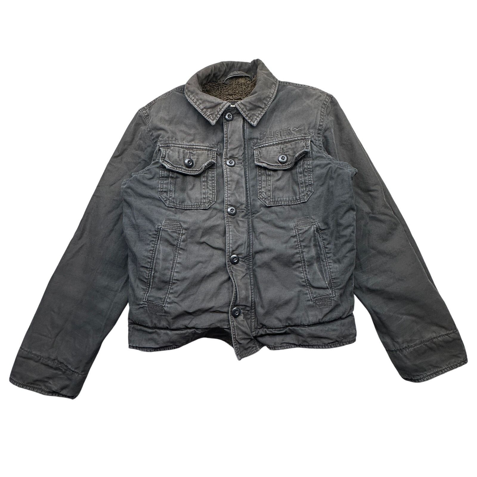 Hollister Hollister Bomber Utility Fur Lined Jacket Medium Distressed Size US M / EU 48-50 / 2 - 1 Thumbnail