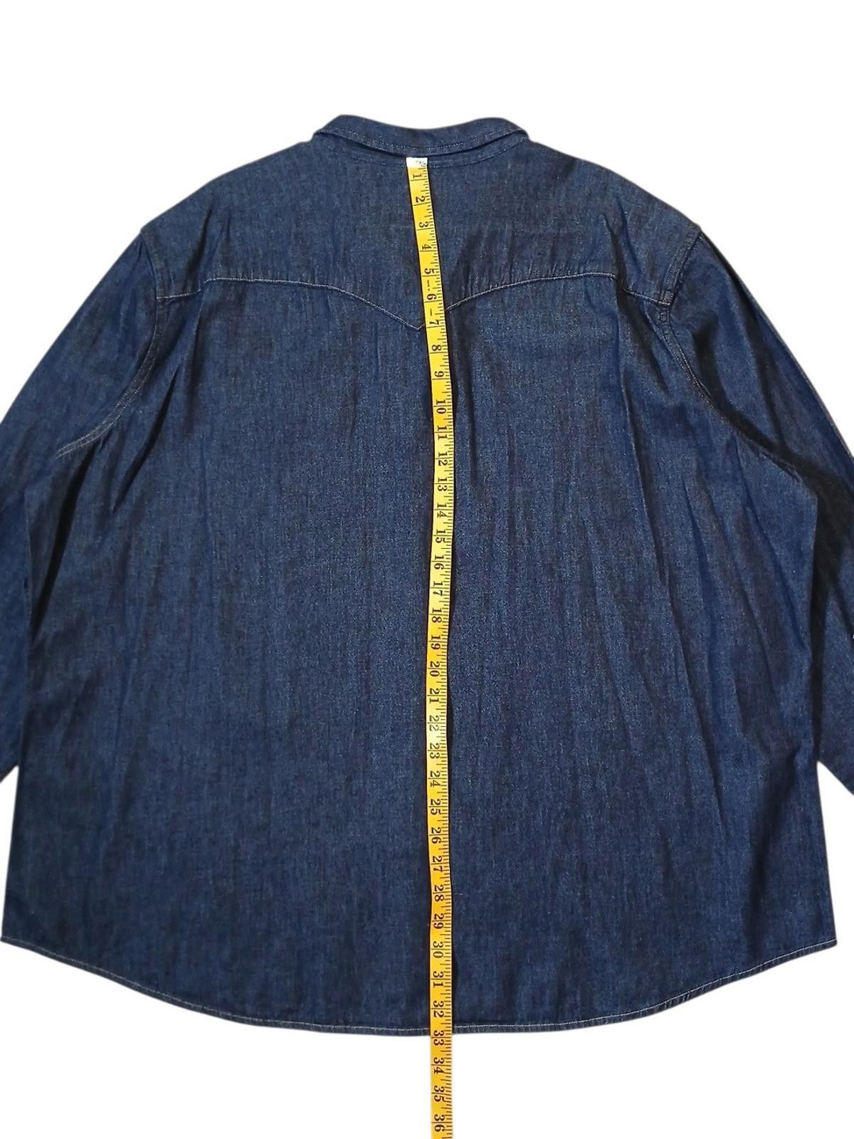 Levi's Levi's Men's Big & Tall 3XL Western Pearl Snap Denim Shirt Size US XXL / EU 58 / 5 - 5 Thumbnail
