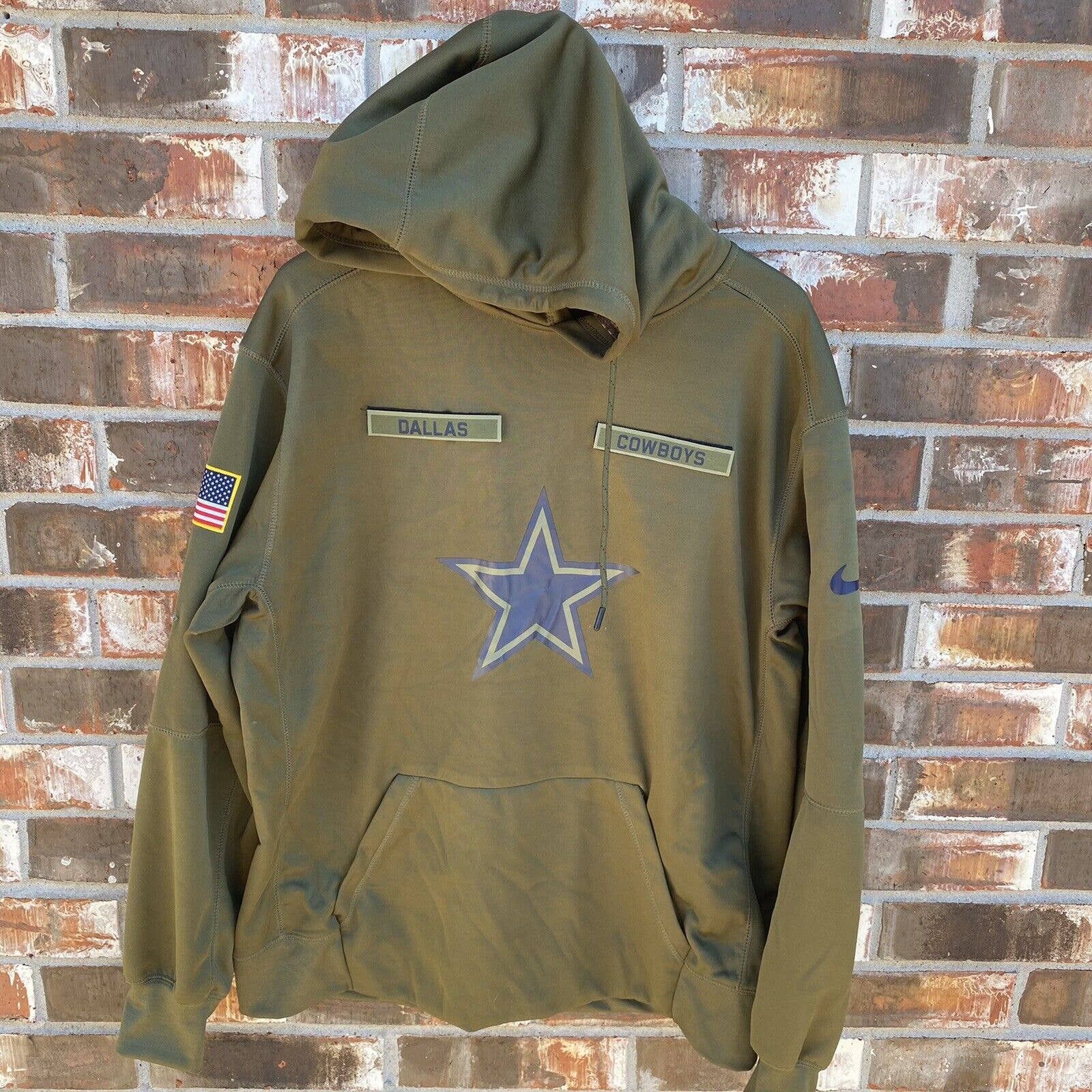 Olive green dallas top cowboys hoodie