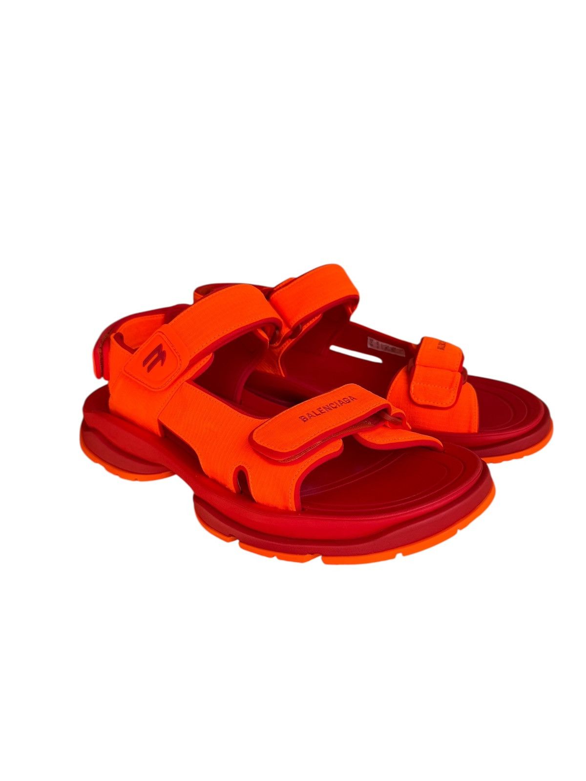 Balenciaga Tourist Orange Red Strapped Sandals Size US 13 / EU 46 - 4 Thumbnail