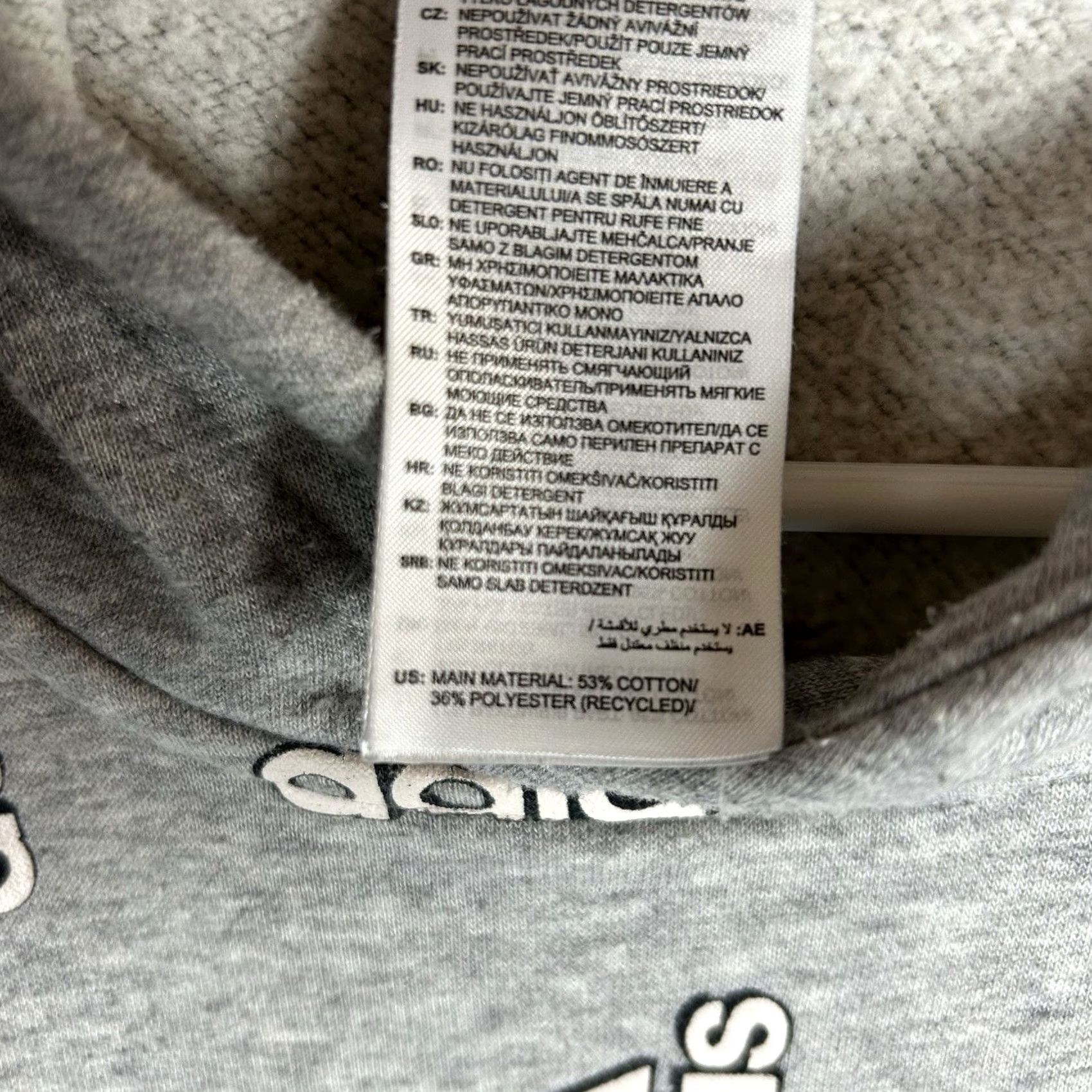 Adidas Adidas All Over Print Hoodie Mens M Gray Casual Hooded Sweatshirt Sports Size US M / EU 48-50 / 2 - 5 Thumbnail