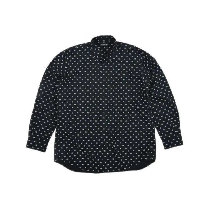 Balenciaga Balenciaga Balenciaga Black Logo Print Long Sleeve Shirt - Size US M / EU 48-50 / 2 - 2 Thumbnail