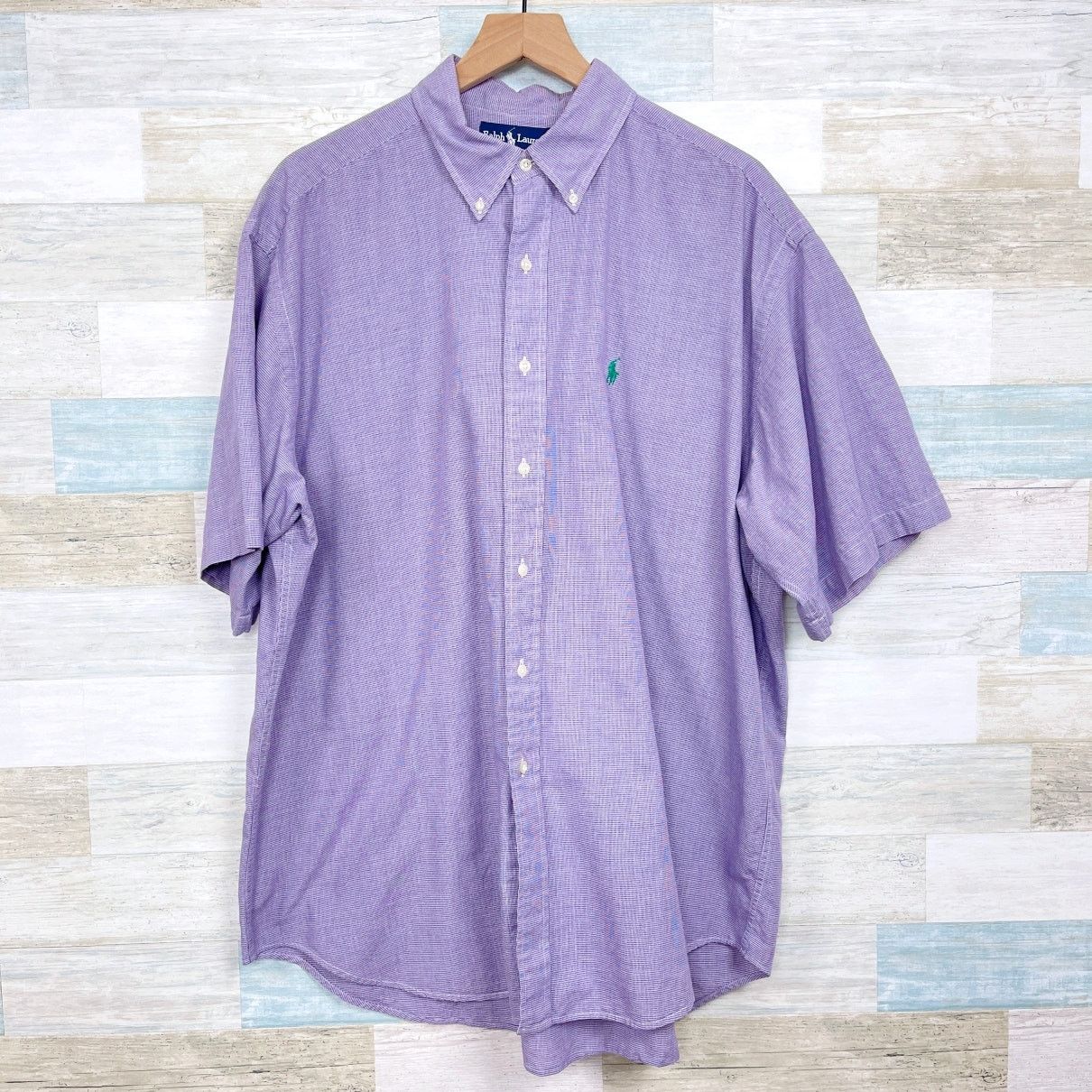 Ralph Lauren Ralph Lauren Vintage Blaire Short Sleeve Shirt Purple Mens Size US XL / EU 56 / 4 - 1 Thumbnail