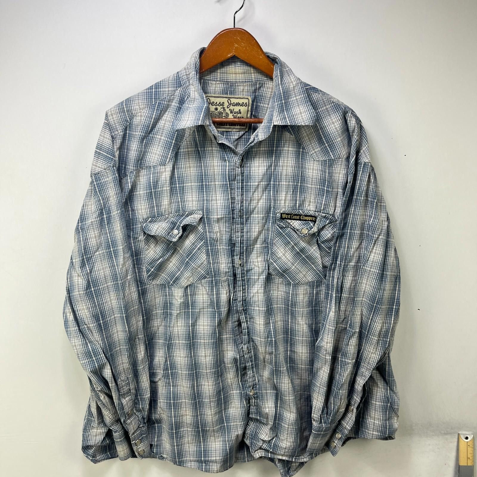 West Coast Choppers Vintage Jesse James West Coast Choppers Pearl Snap Shirt 2XL Size US XXL / EU 58 / 5 - 1 Thumbnail