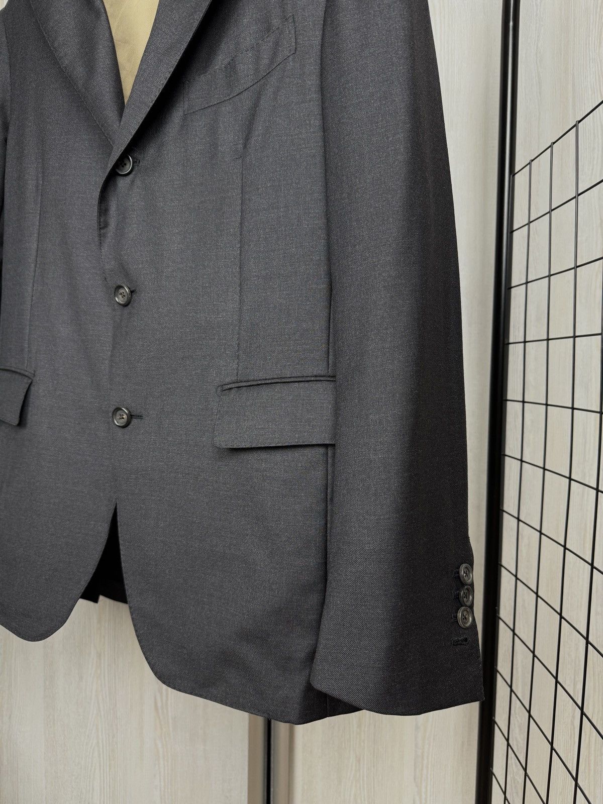 Lardini Lardini Grey Unlined Button wool made in Italy Blazer Size 40R - 4 Thumbnail