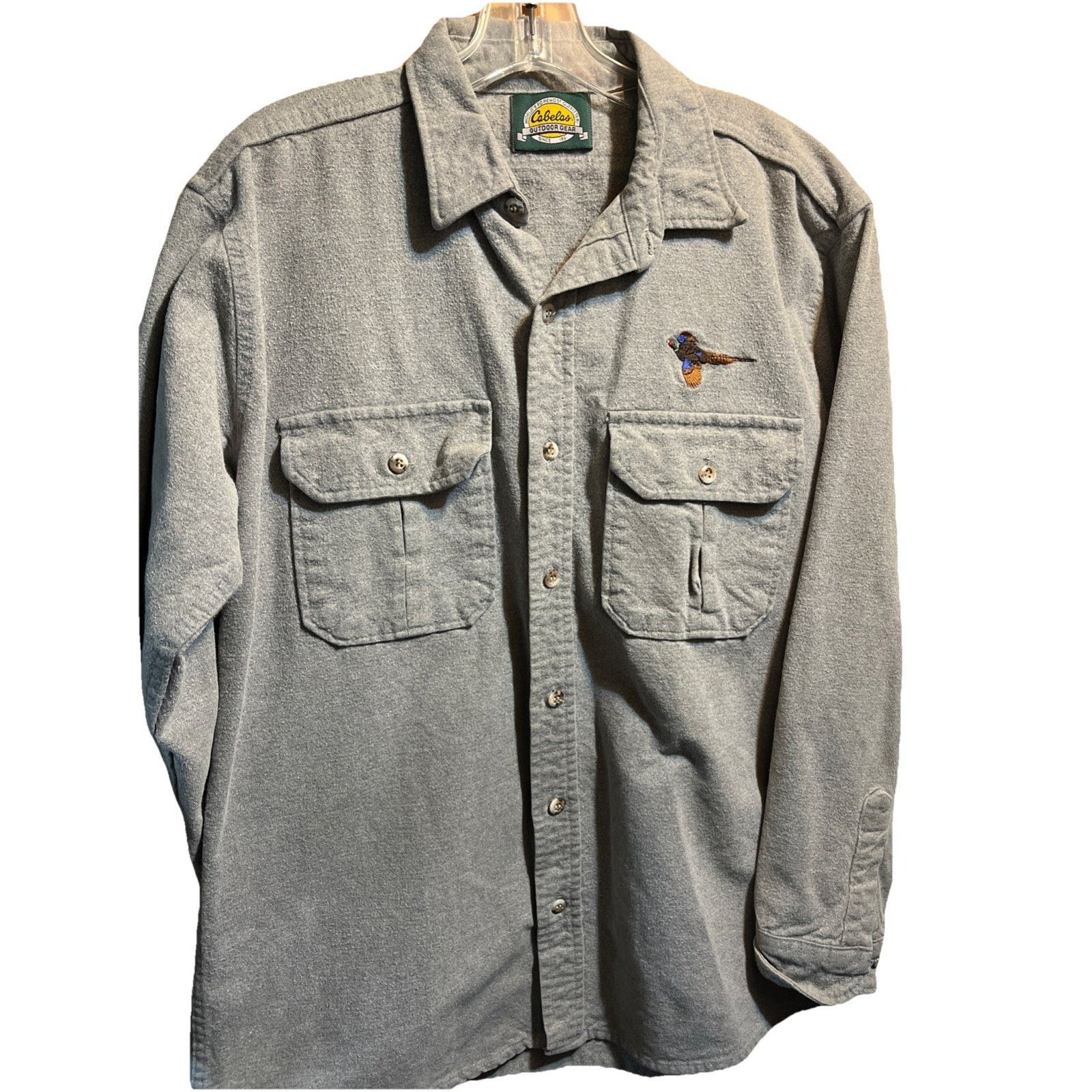 Cabelas VTG Cabelas Shirt Large Gray Chamois Hunting Pheasant Logo Size US L / EU 52-54 / 3 - 1 Thumbnail