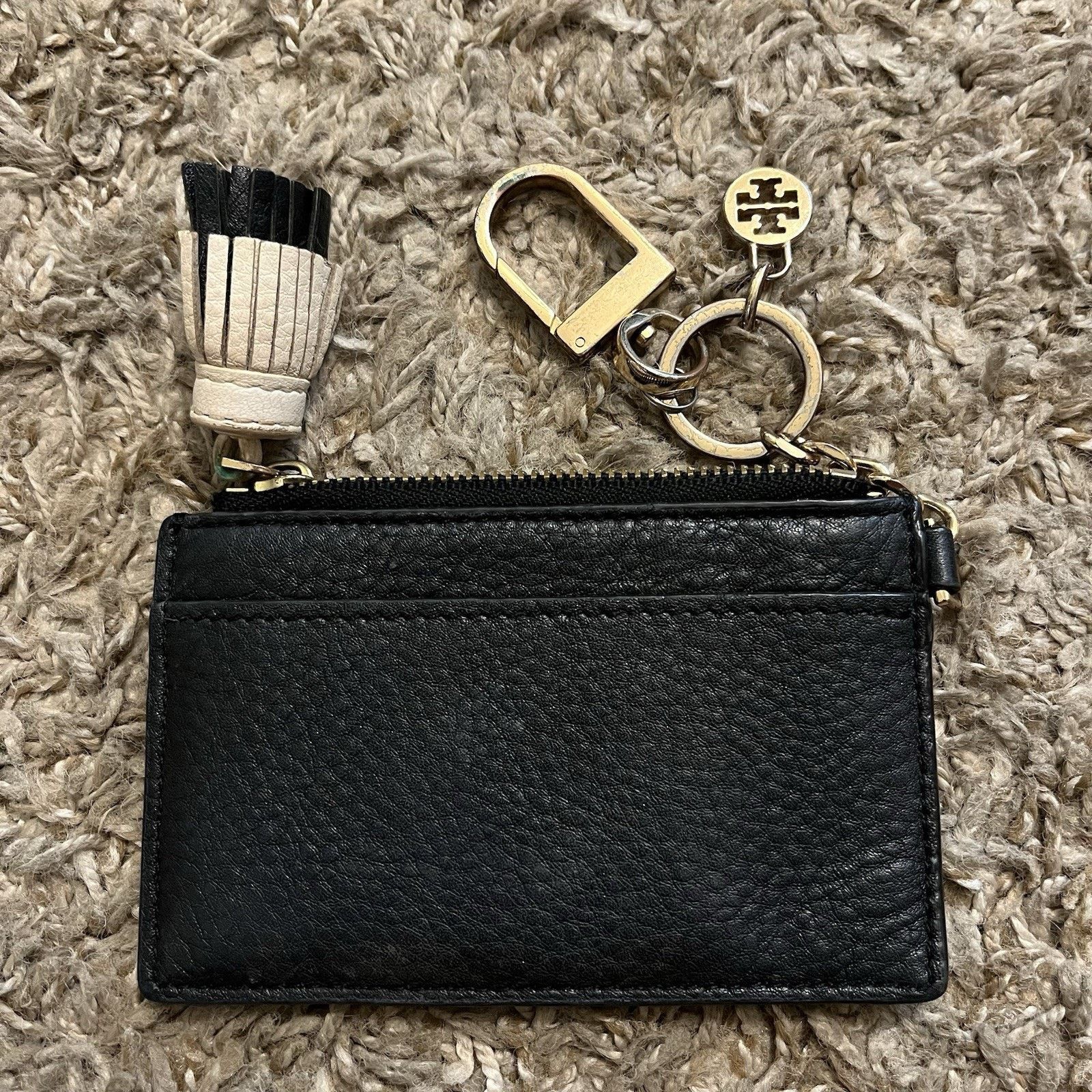 Tory Burch Tory Burch Navy Blue Tumbled Leather Monogram Thin Wallet Size ONE SIZE - 2 Thumbnail