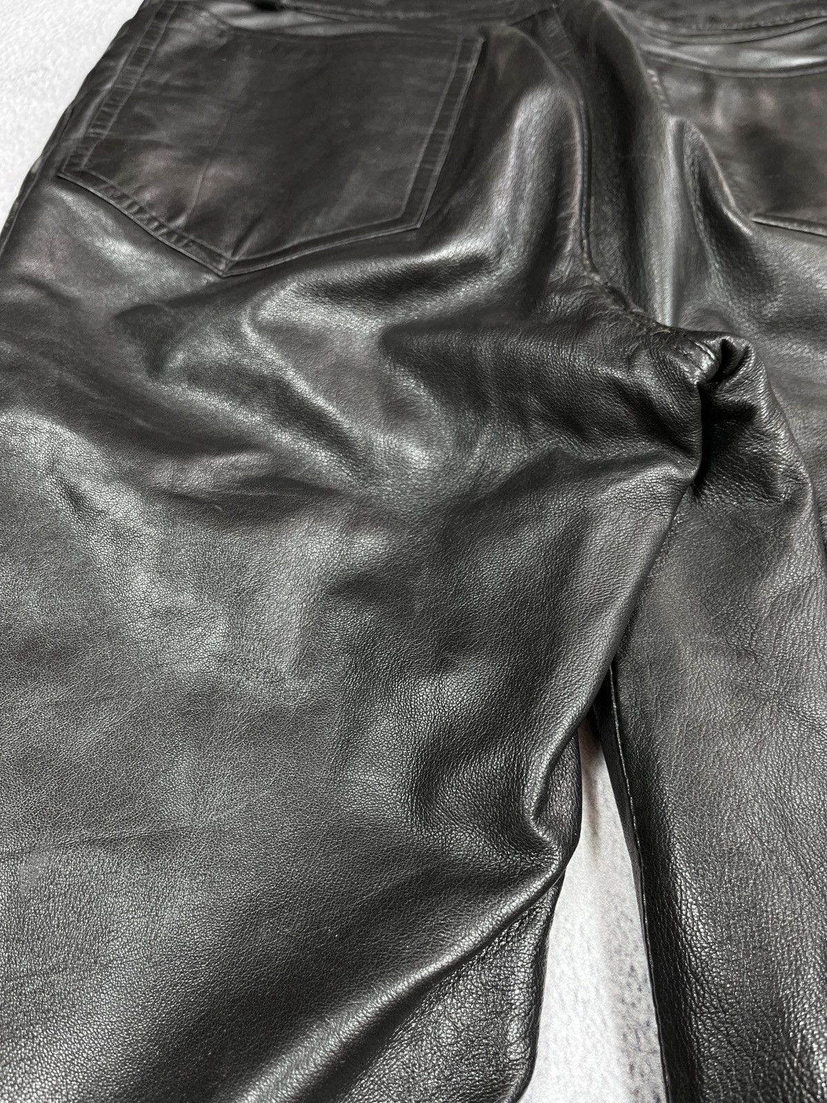 Leather × Vintage Vintage Y2K Leather pants biker opuim kadoya style size 4 Size 27" / US 4 / IT 40 - 10 Thumbnail