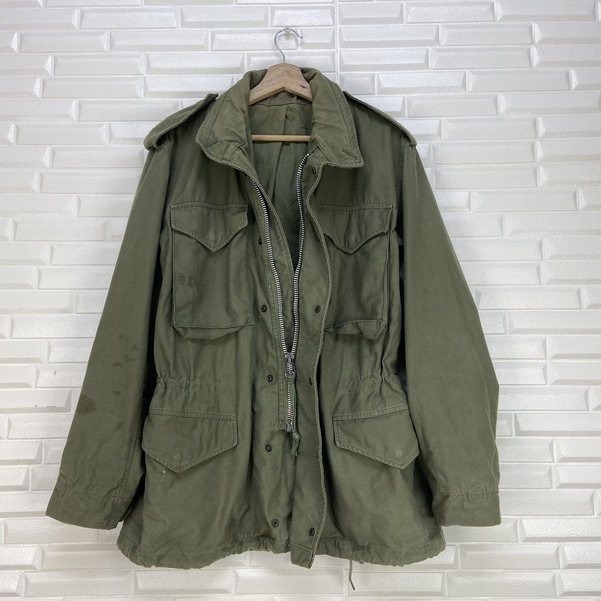 image of M 65 Field Jacket x Military Vintage M 65 Us Army Jacket Conmar Zipper in Green, Men's (Size Medium