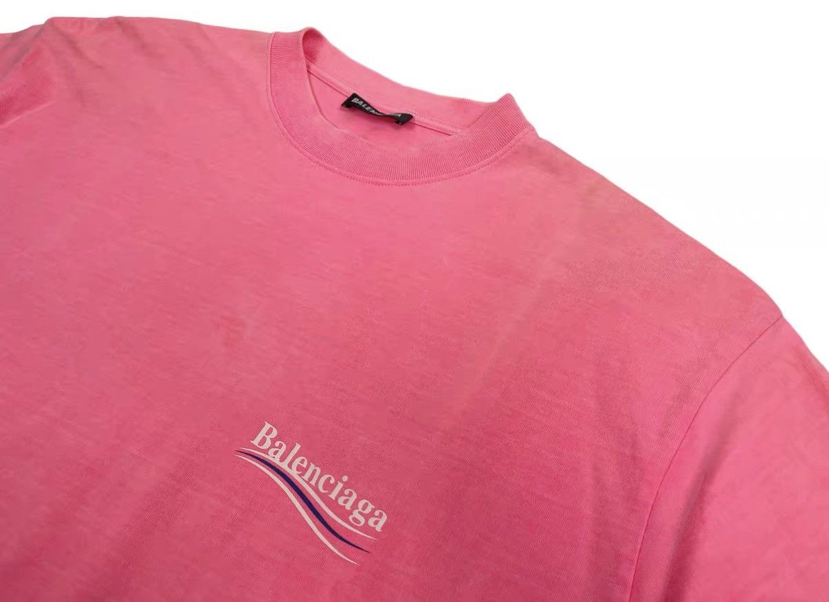 Balenciaga Balenciaga Pink Vintage Wave Cola Logo Short Sleeve J31 Size US S / EU 44-46 / 1 - 3 Thumbnail