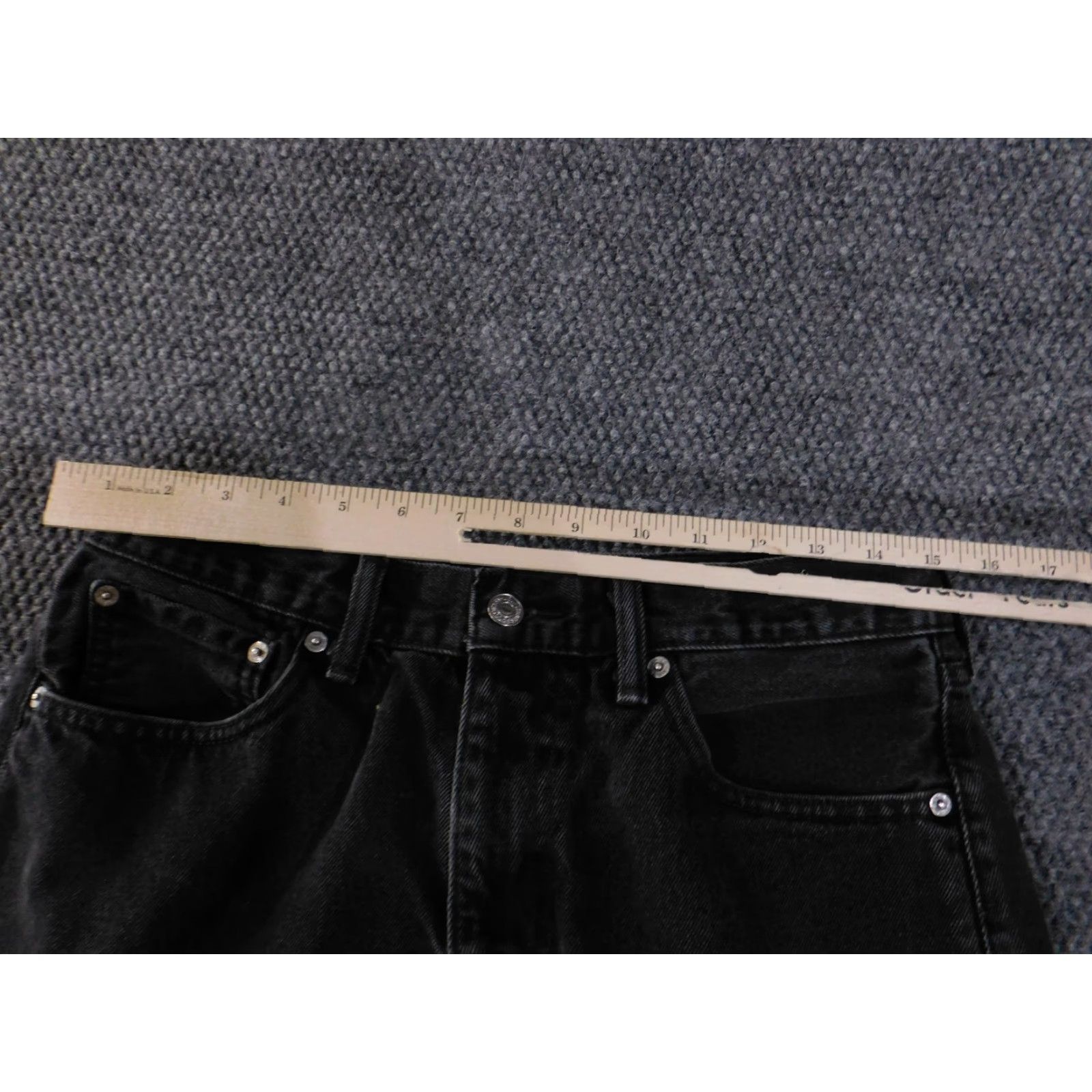 Levi's Levi's 505 Jeans Mens 33x30 Black Straight Classic Regular Denim 5-Pocket Button Fly Distressed Logo Size US 33 - 4 Thumbnail