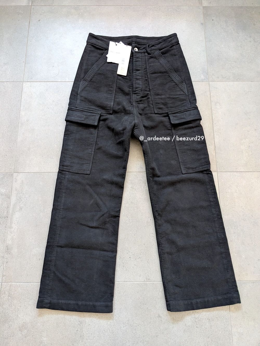 Rick Owens Drkshdw *NEW* HEAVY COTTON MOLESKIN CARGO PANTS XS Size US 30 / EU 46 - 1 Thumbnail