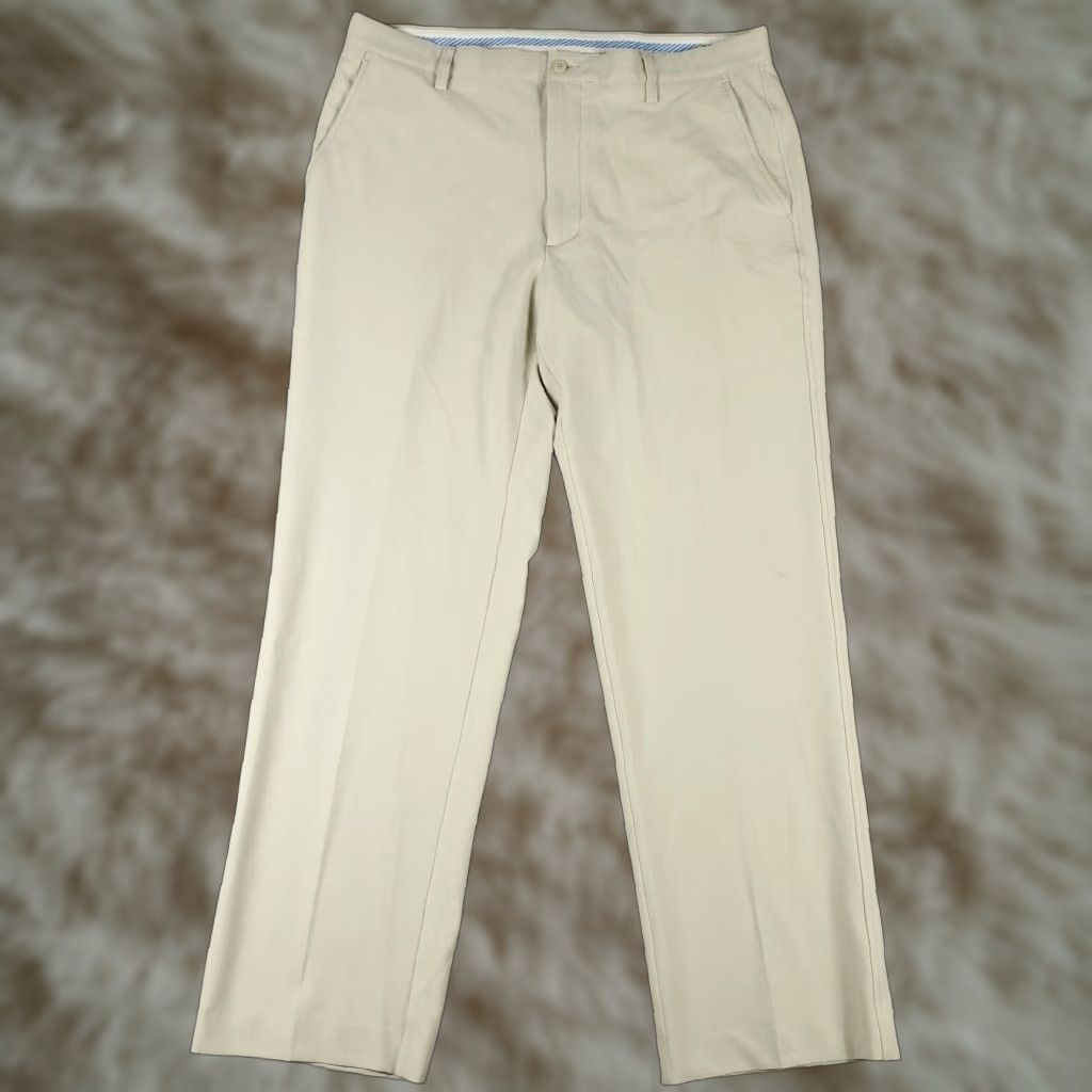 Footjoy FootJoy Chino Pants Mens 38x32 Beige Flat Front Stretch Golf Trousers Size US 38 / EU 54 - 1 Thumbnail