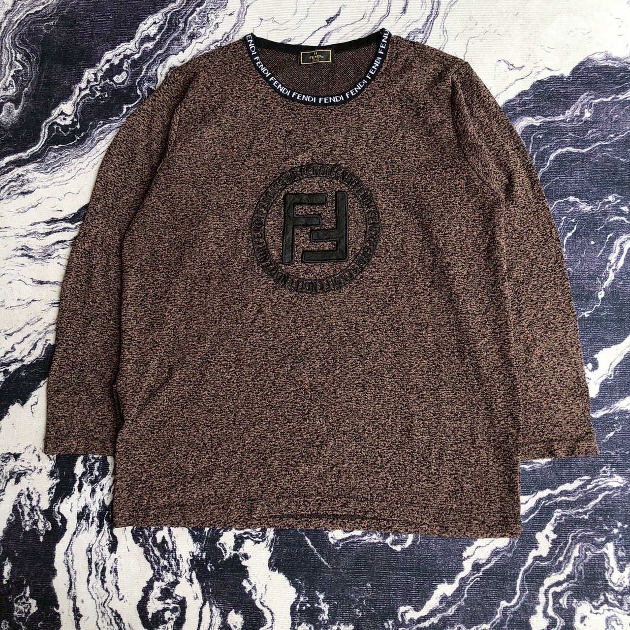 Fendi Vintage Fendi FF Logo Wool Knit Brown Sweater Size M / US 6-8 / IT 42-44 - 1 Thumbnail