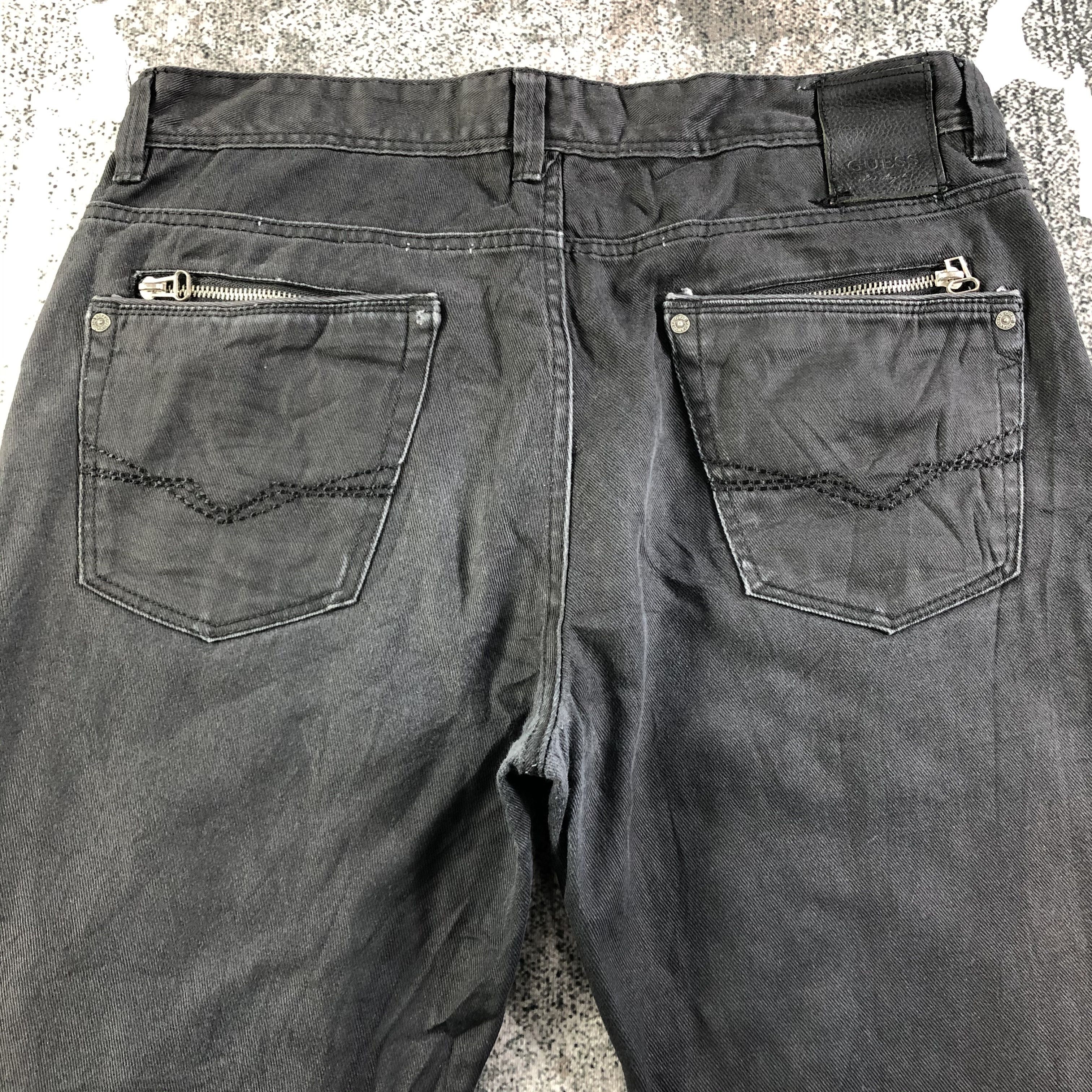 Guess Guess Black Zipper Punk Jeans KJ1968 Size US 32 / EU 48 - 4 Thumbnail
