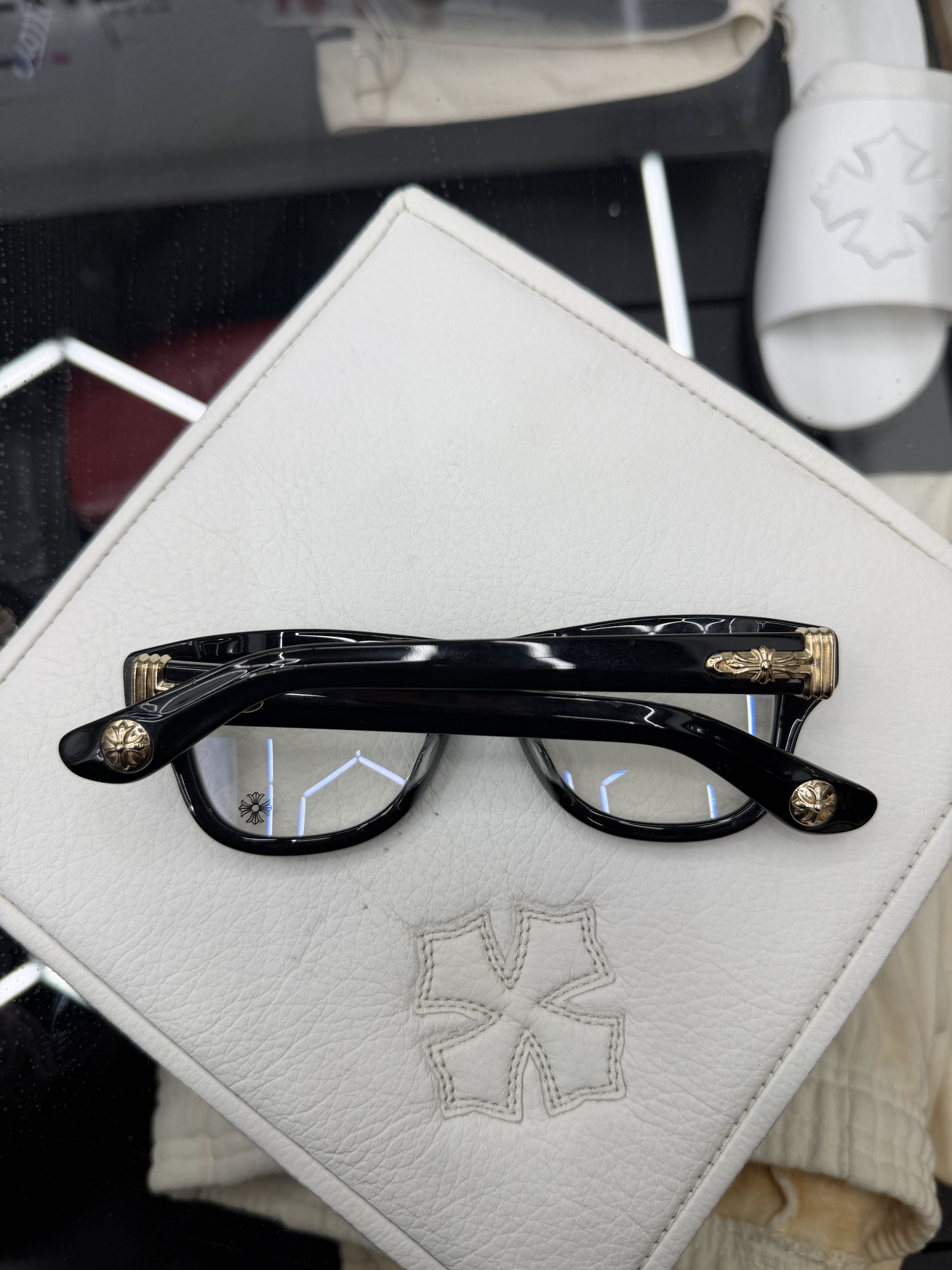Chrome Hearts Chrome Hearts Trititsagain Glasses Black/Gold Size ONE SIZE - 9 Thumbnail