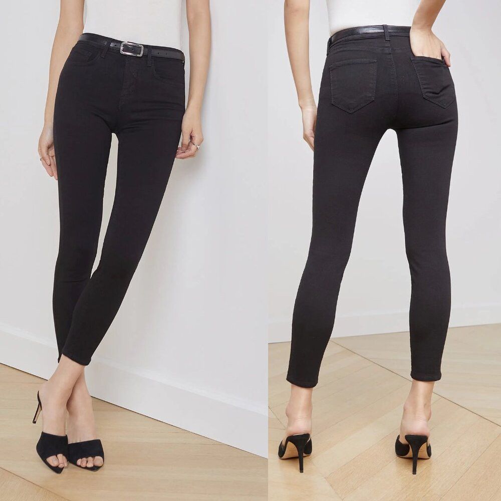 L'AGENCE L'AGENCE Margot Crop Skinny Black Pants Size 25'' Size 25" / US 0 / IT 36 - 1 Thumbnail