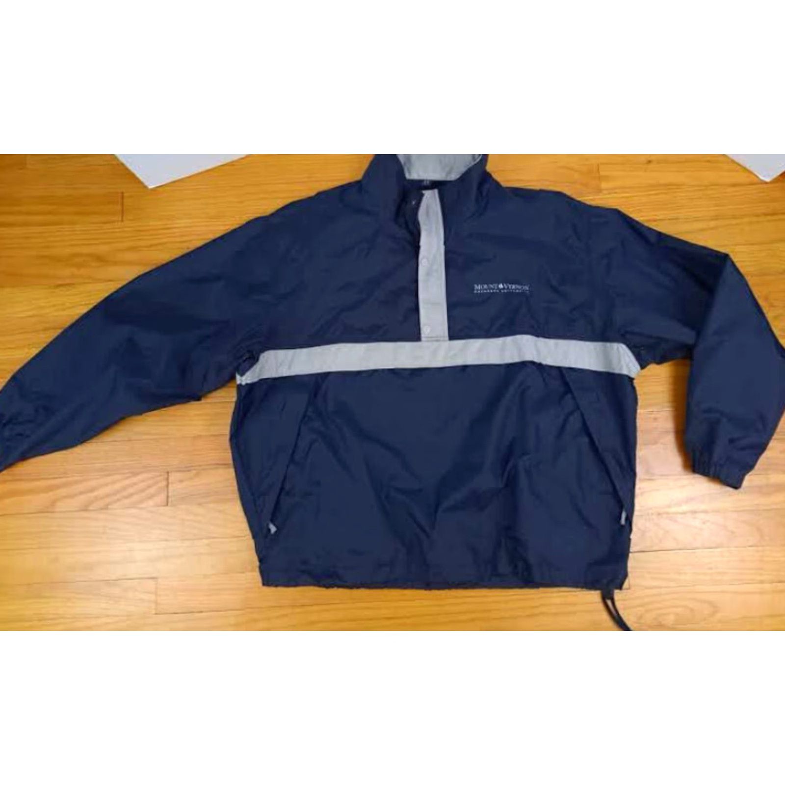 King Louie Mount Vernon Nazarene University 1/4 Zip Pullover Jacket 2XL Men Windbreaker Blue