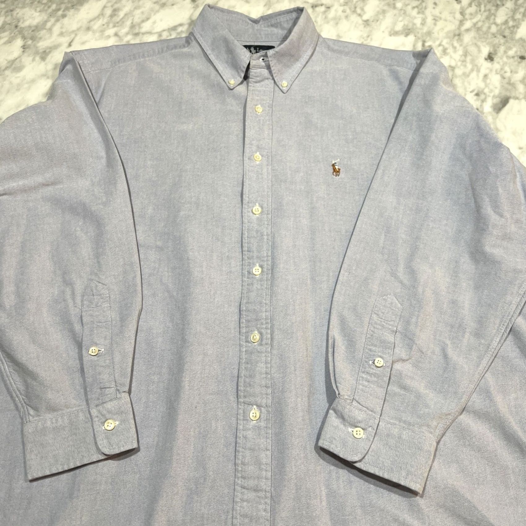 Ralph Lauren Ralph Lauren Yarmouth Oxford Shirt Men 17.5-35 Blue Button-Down Collared Classic Preppy Embroidered Size US XL / EU 56 / 4 - 2 Thumbnail