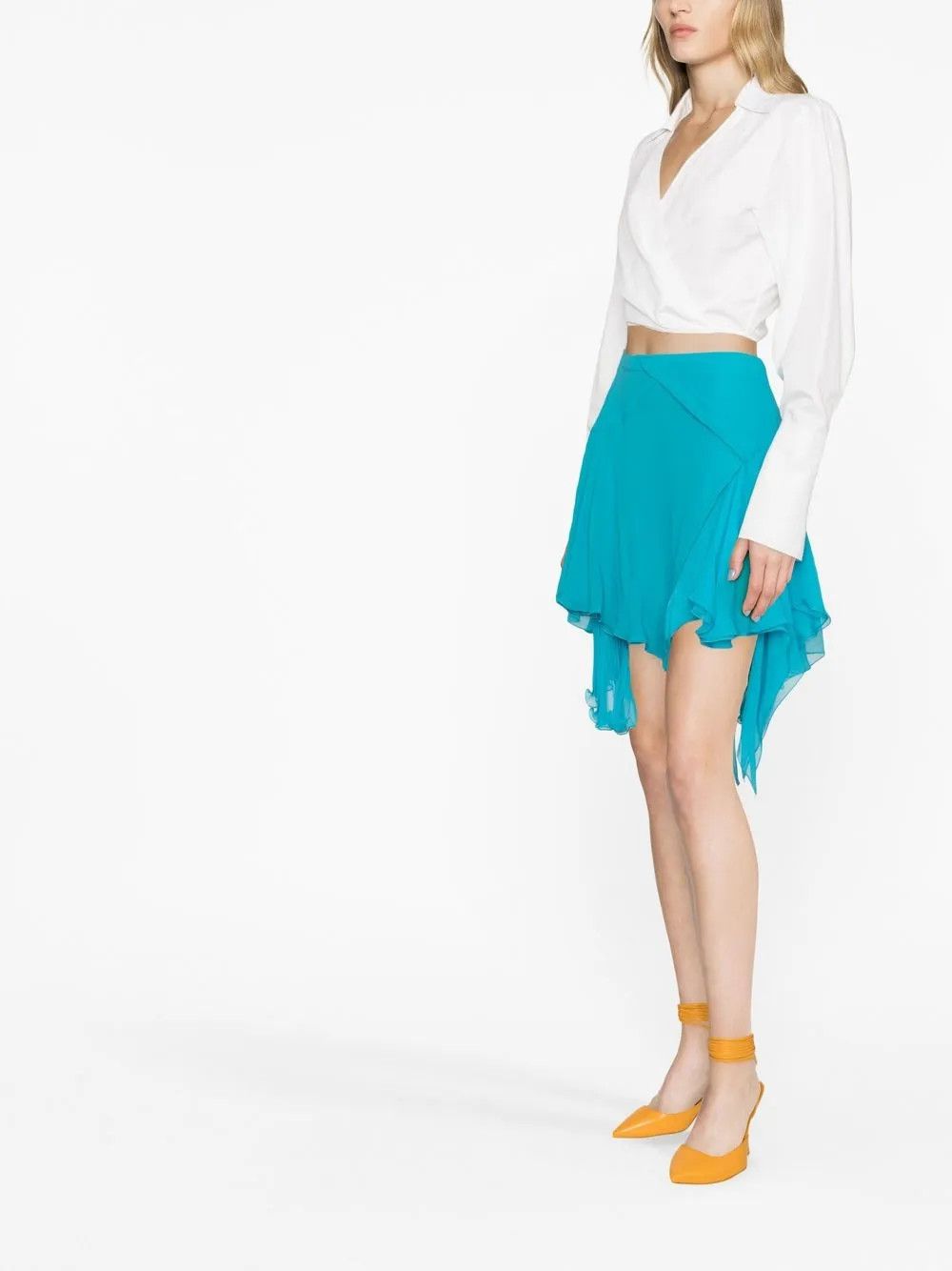 Versace o1y0226 Mini Skirt in Turquoise Size 27" / US 4 / IT 40 - 4 Thumbnail