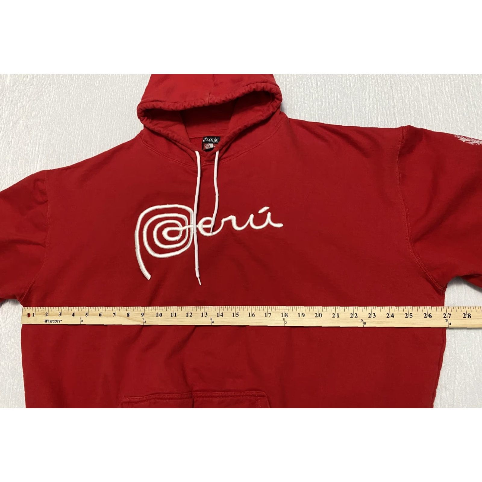 Vintage VINTAGE Peru Hoodie Mens 2XL Red Pullover Sweatshirt Embroidered Tourist Souvenir Size US XXL / EU 58 / 5 - 4 Thumbnail