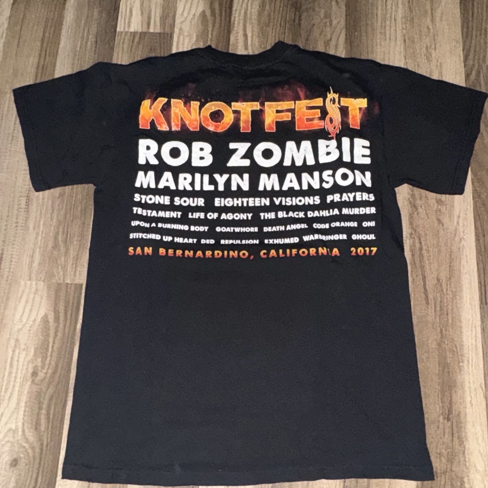 Vintage 2017 Knotfest T-Shirt Black Medium 18x26 Mens M & M T-Shirt Size US M / EU 48-50 / 2 - 5 Thumbnail