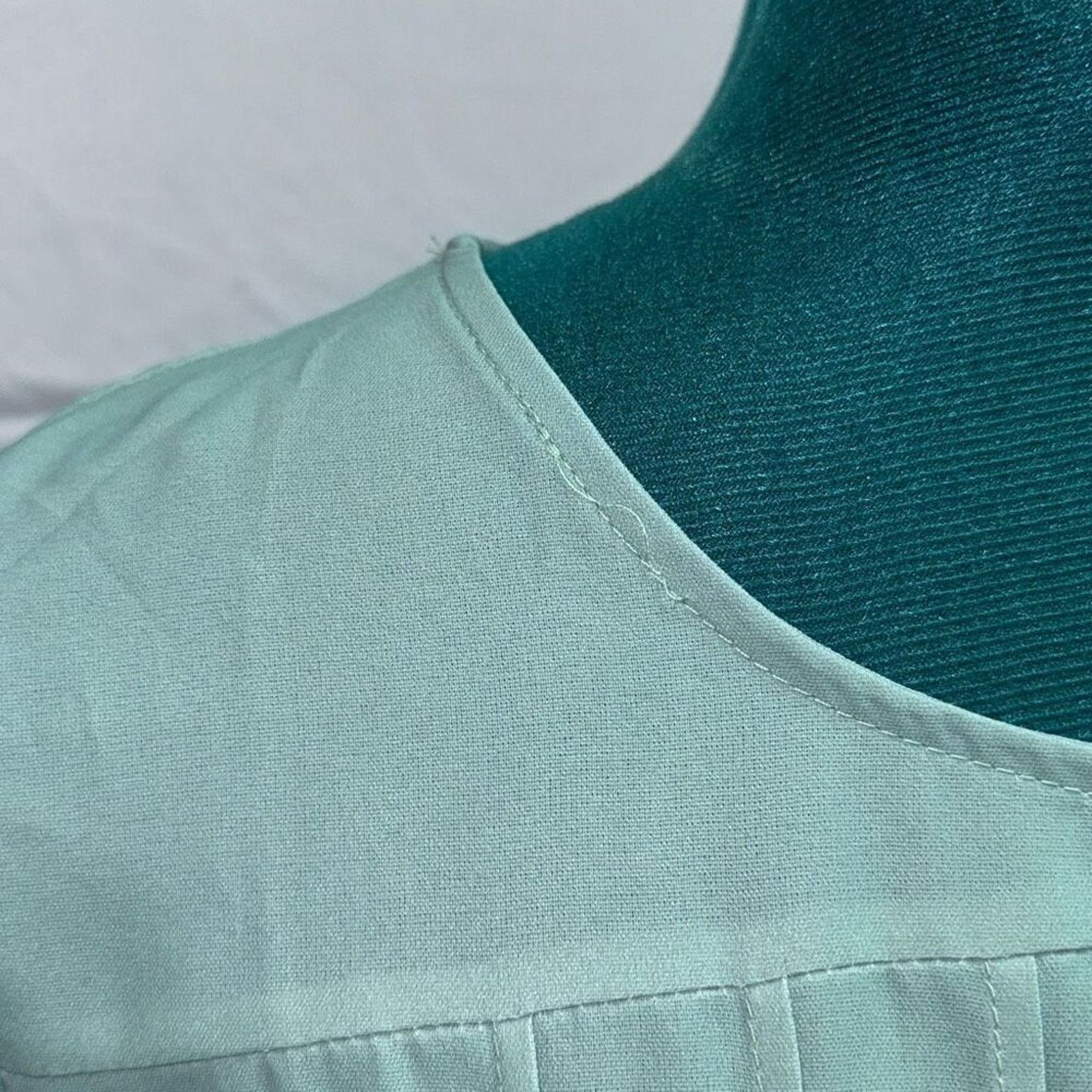 Other Teal Shift Dress with Floral Pattern Trim | Sz M Size M / US 6-8 / IT 42-44 - 4 Thumbnail