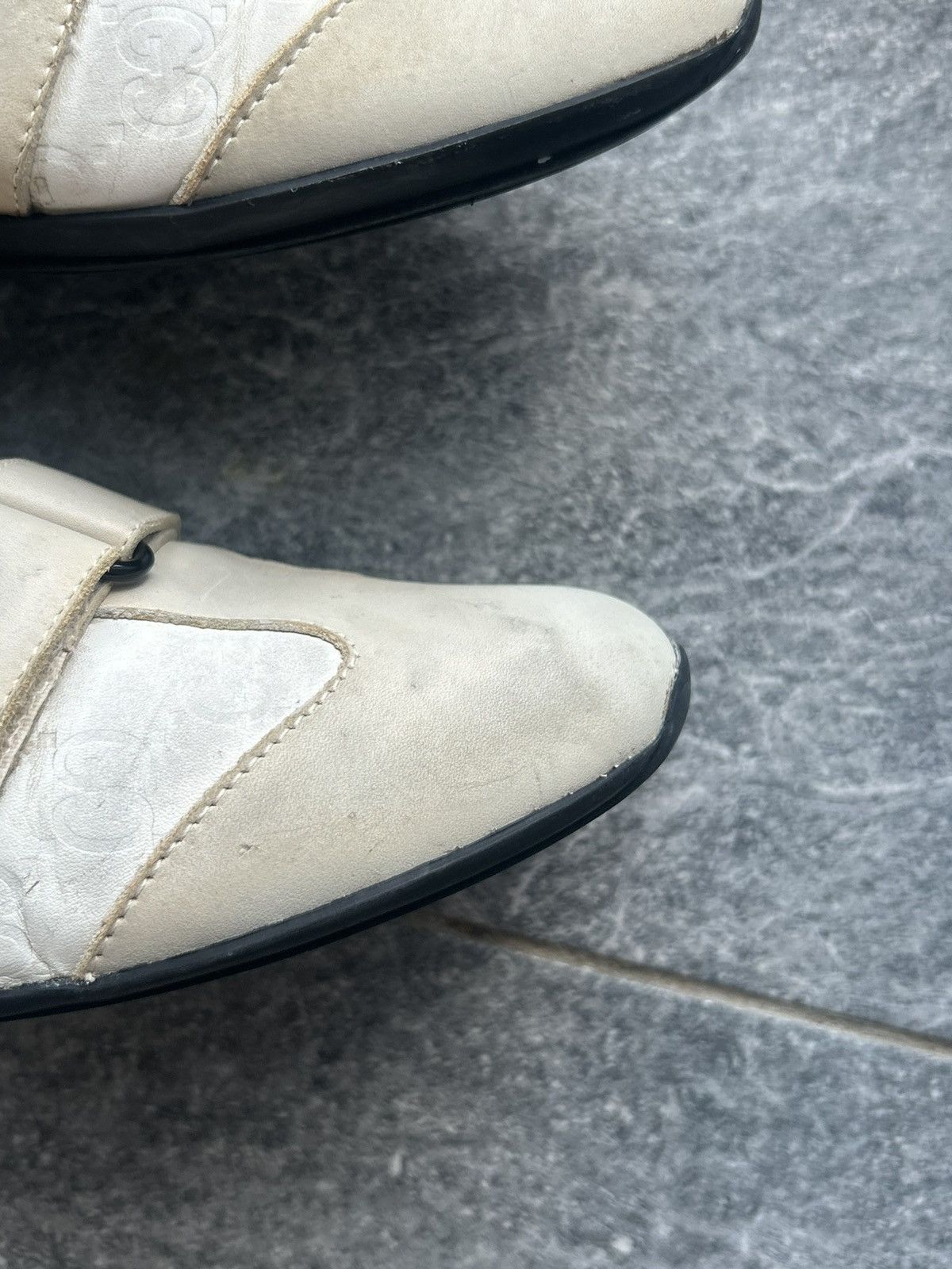 Gucci shoes gucci leather trainers web GG velcro straps sneakers Size US 5.5 / EU 38 - 9 Thumbnail
