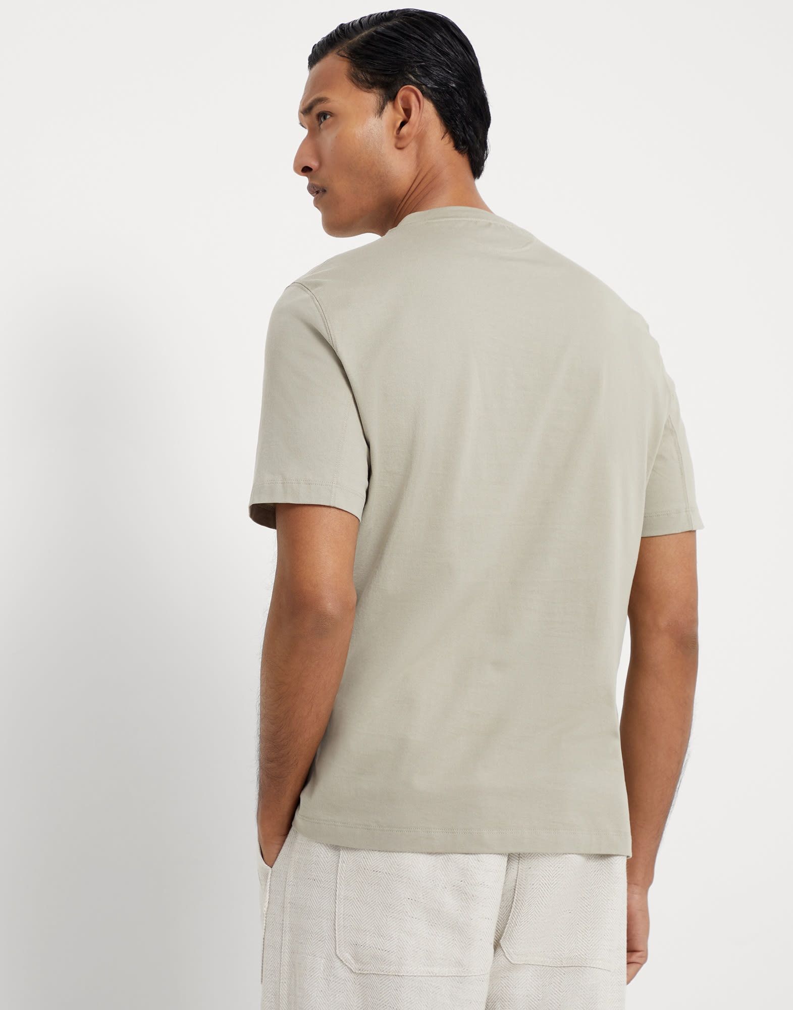 Brunello Cucinelli o1w1db10925 Cotton Crewneck T-Shirt in Open Green Size US XXS / EU 40 - 2 Thumbnail