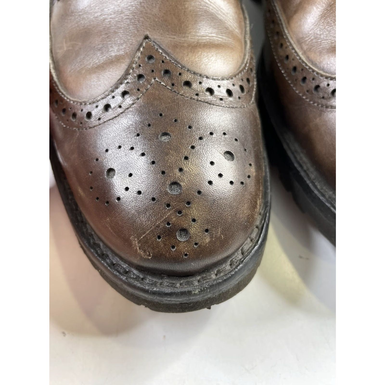Allen Edmonds Allen Edmonds Tate Men's Brown Leather Wingtip Blucher Oxfords Size 11 D Shoes Dress Size US 11 / EU 44 - 3 Thumbnail