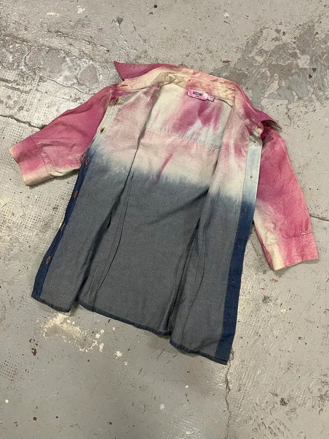 Moschino × Vintage 2000s Moschino Gradient Pink & Blue Shortsleeve Shirt Size S / US 4 / IT 40 - 3 Thumbnail