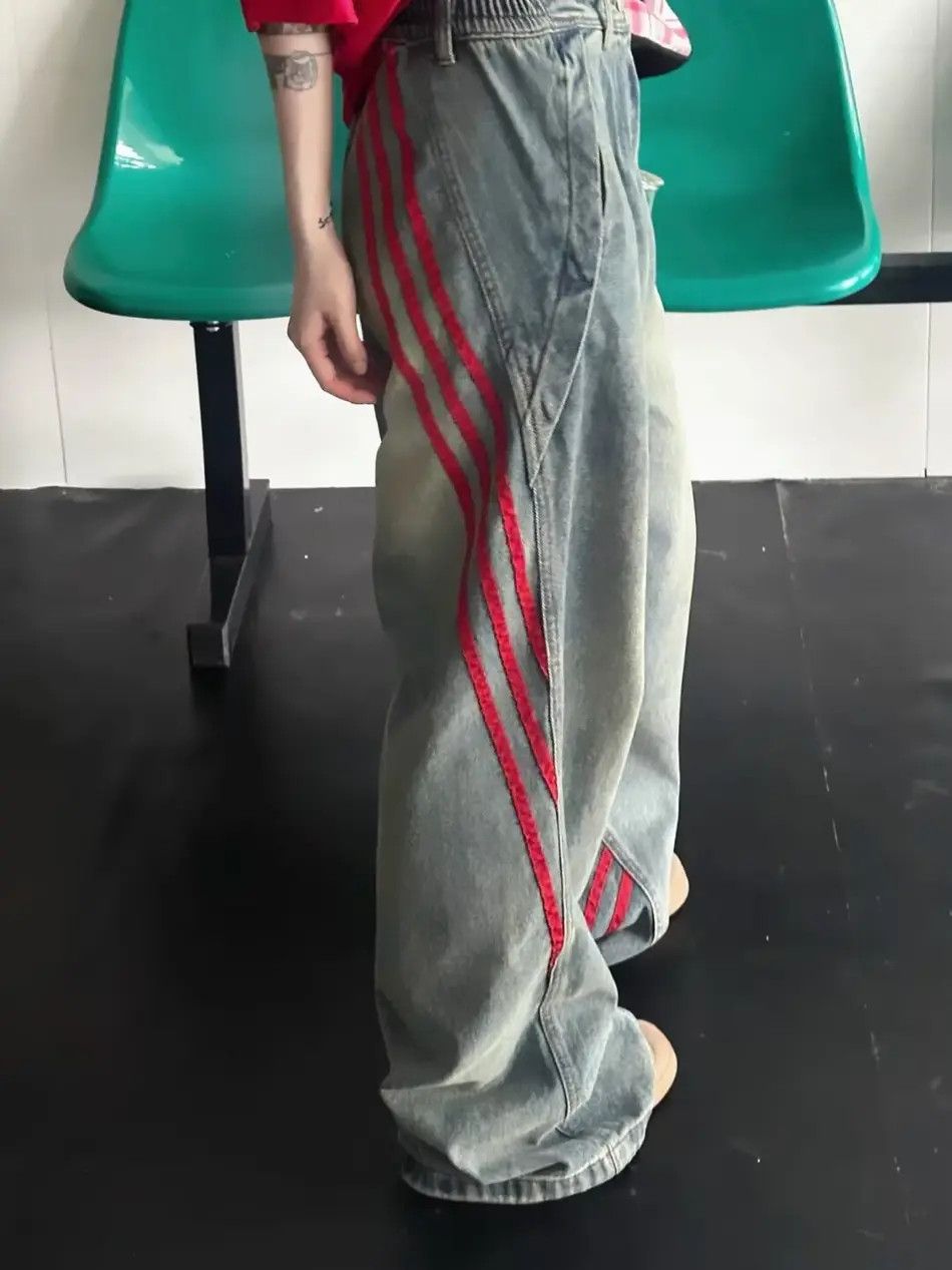 Japanese Brand × Jean Retro straight leg wide leg high street jeans Size US 32 / EU 48 - 3 Thumbnail