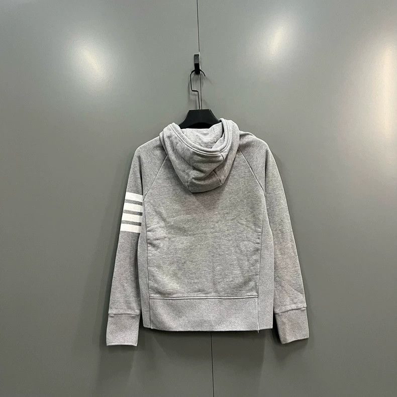 Thom Browne Thom Browne Gray four-striped printed zipper hoodie 2503-N Size US M / EU 48-50 / 2 - 4 Thumbnail