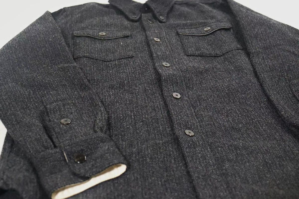 image of Visvim Wally Shirt Herringbone in Black, Men's (Size Medium)