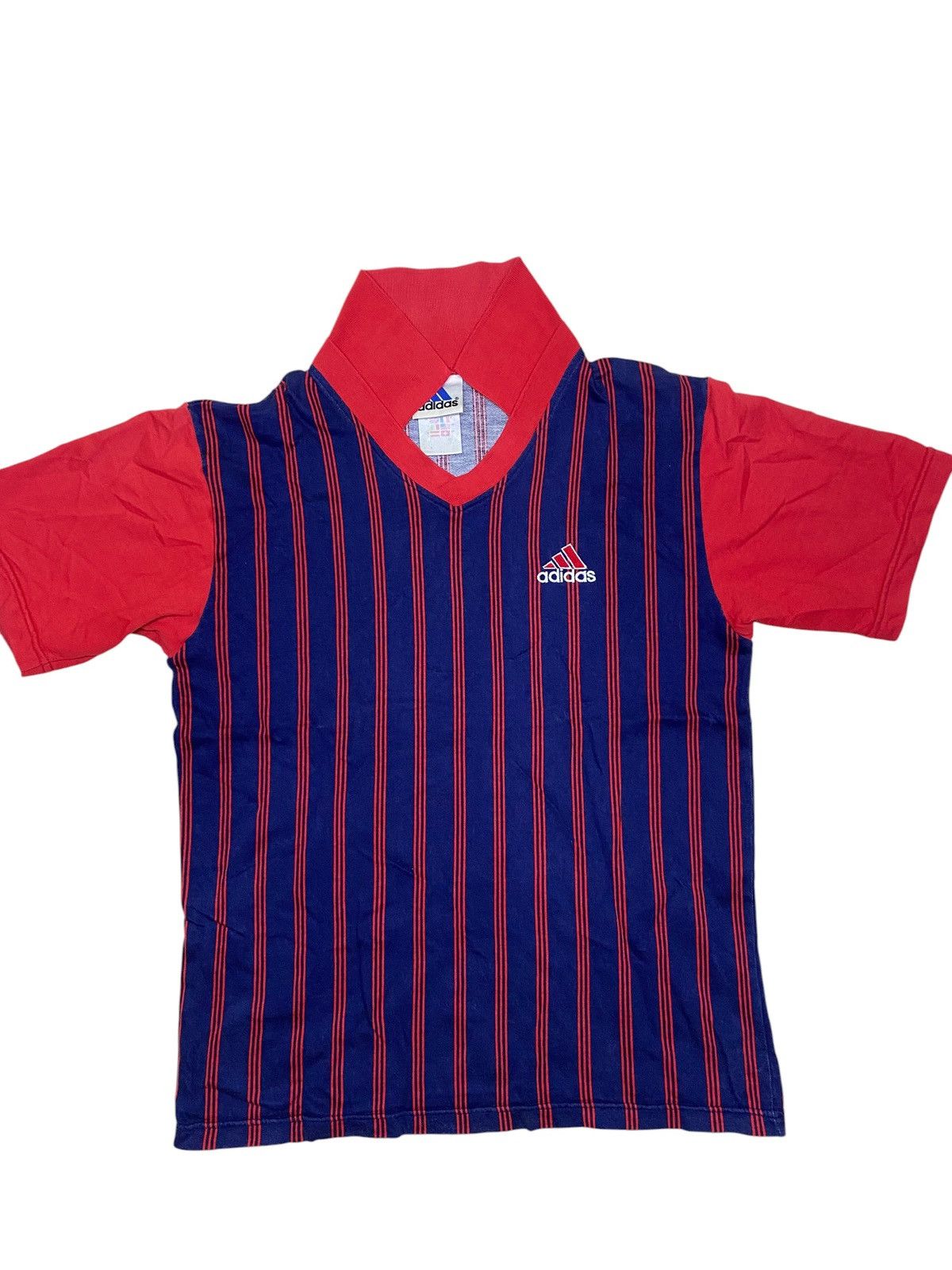 Adidas Adidas Vintage Striped Polo Tee Size US M / EU 48-50 / 2 - 2 Thumbnail