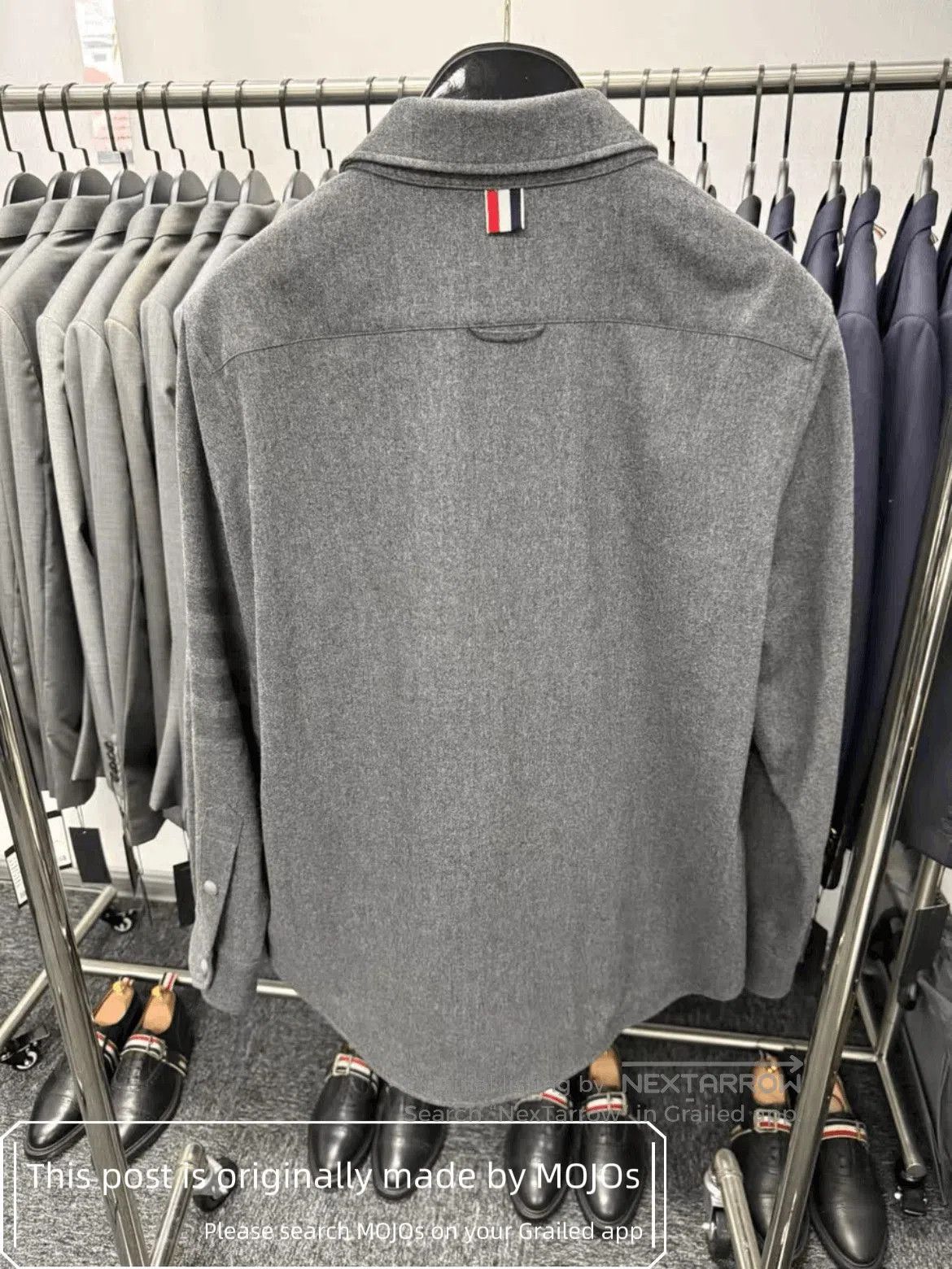 Thom Browne Sz 1 Thom Browne Four Dark Gray Stripe Shirt Jacket. Size US S / EU 44-46 / 1 - 2 Thumbnail