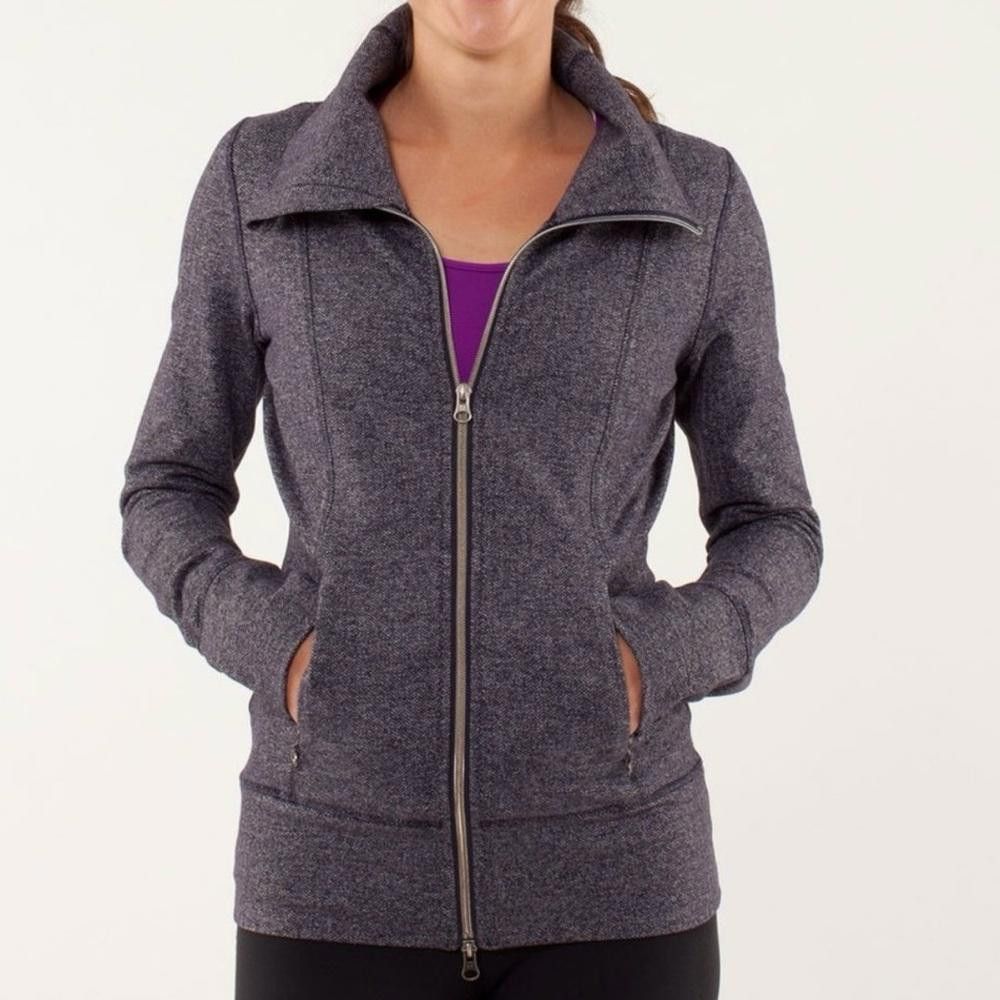 Lululemon Lululemon Daily Yoga Jacket Black Swan / Herringbone Zip 8 Size M / US 6-8 / IT 42-44 - 2 Thumbnail