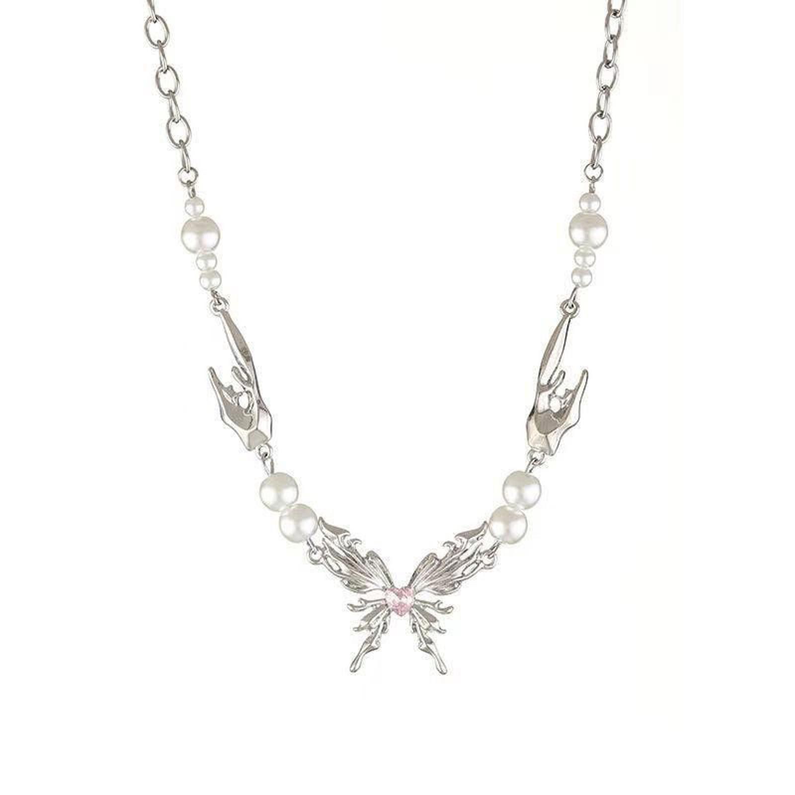 Jewelry Butterfly Pearl Necklace Size ONE SIZE - 4 Thumbnail