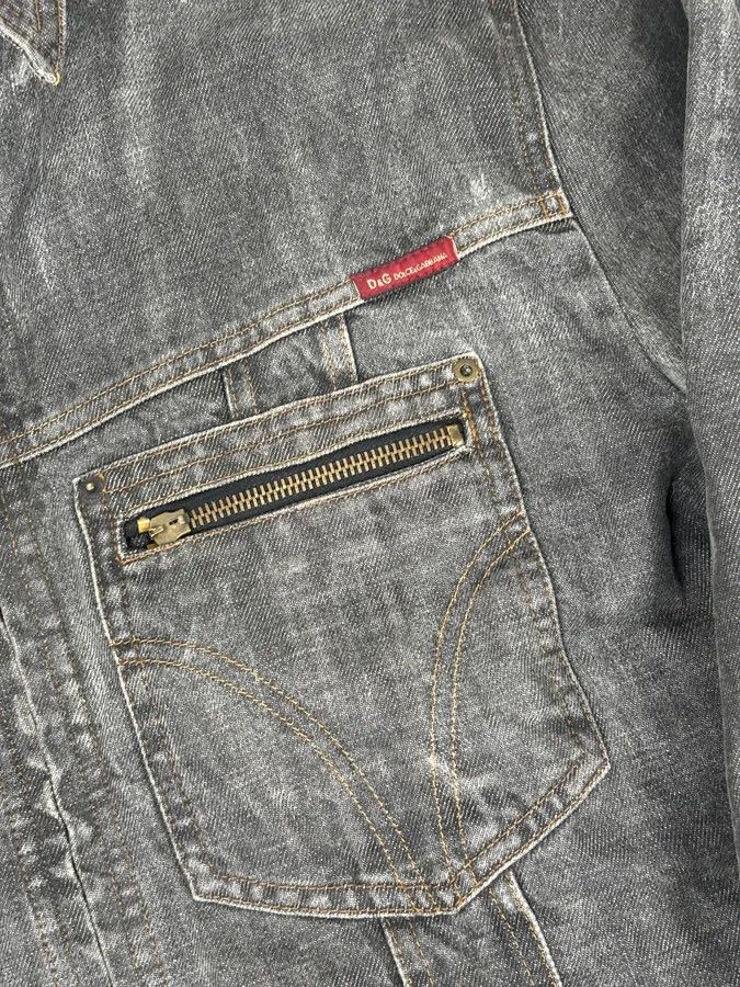 Dolce & Gabbana AW2003 Dolce & Gabbana Grey Eroded Denim Jacket Size US XL / EU 56 / 4 - 9 Thumbnail
