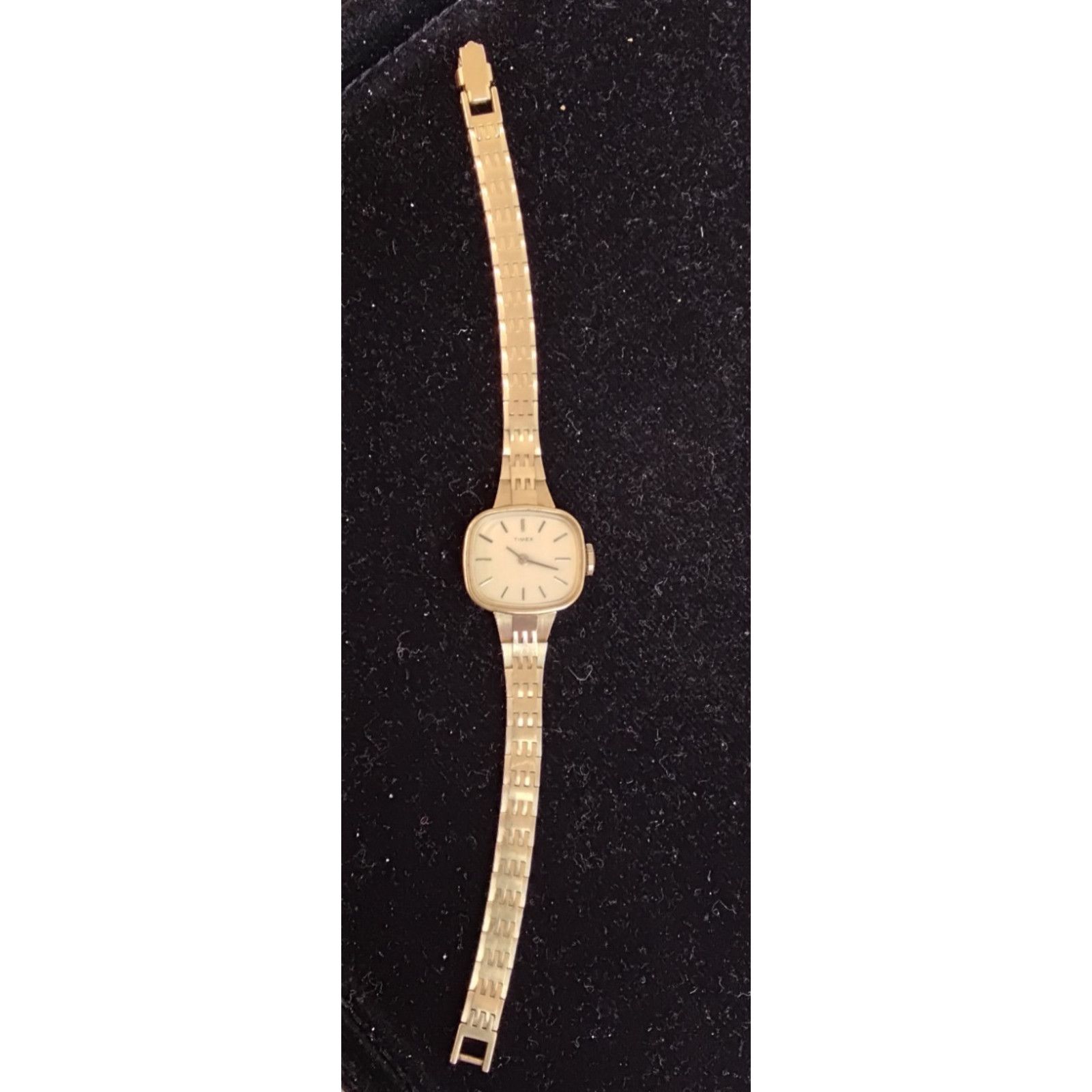 Timex Timex Gold Tone Wind Up Watch Women's Vintage Rectangular Size ONE SIZE - 5 Thumbnail
