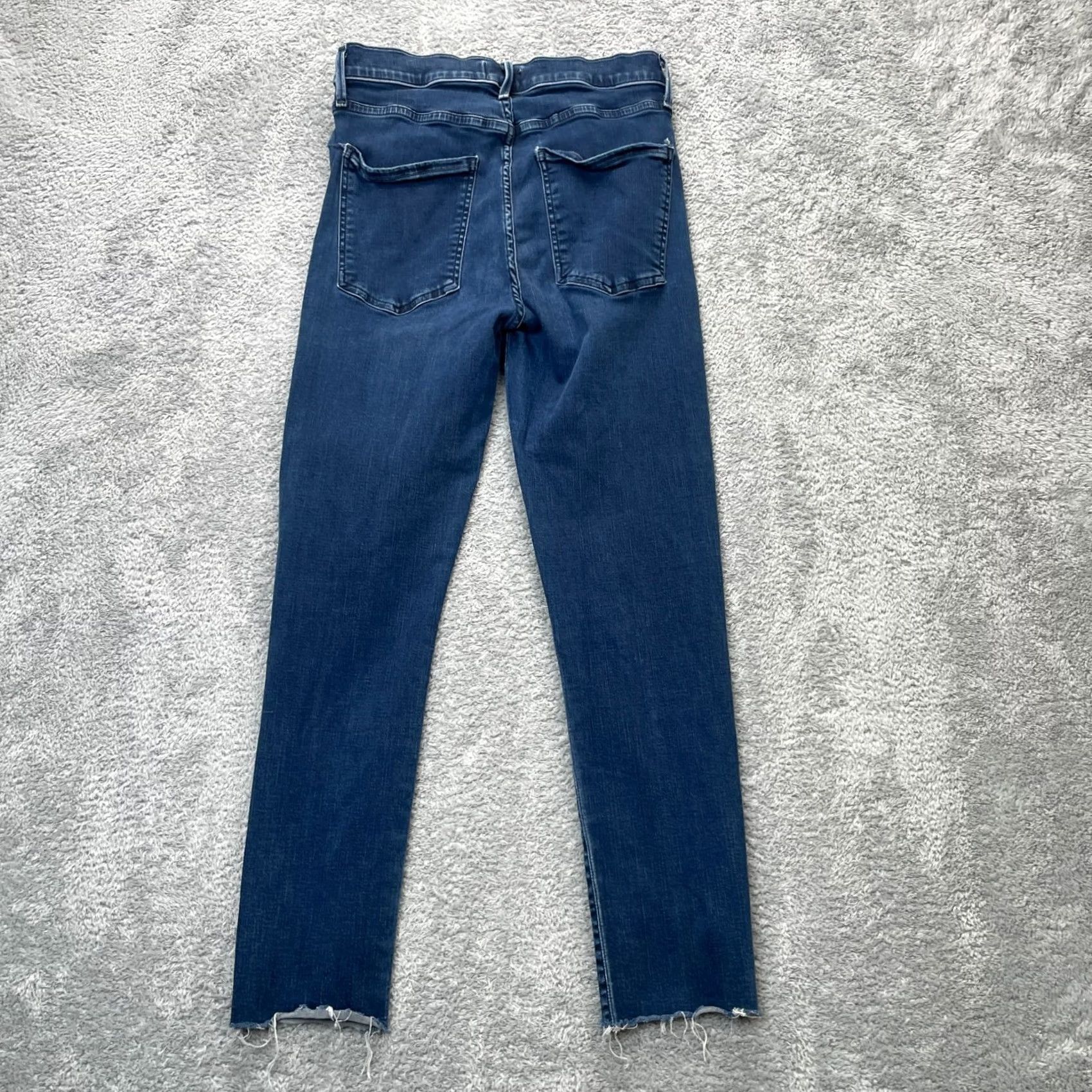 Agolde AGOLDE Jeans Womens 29 Blue Sophie High Rise Skinny Leg Cropped Cotton Raw Hem Size 29" - 6 Thumbnail