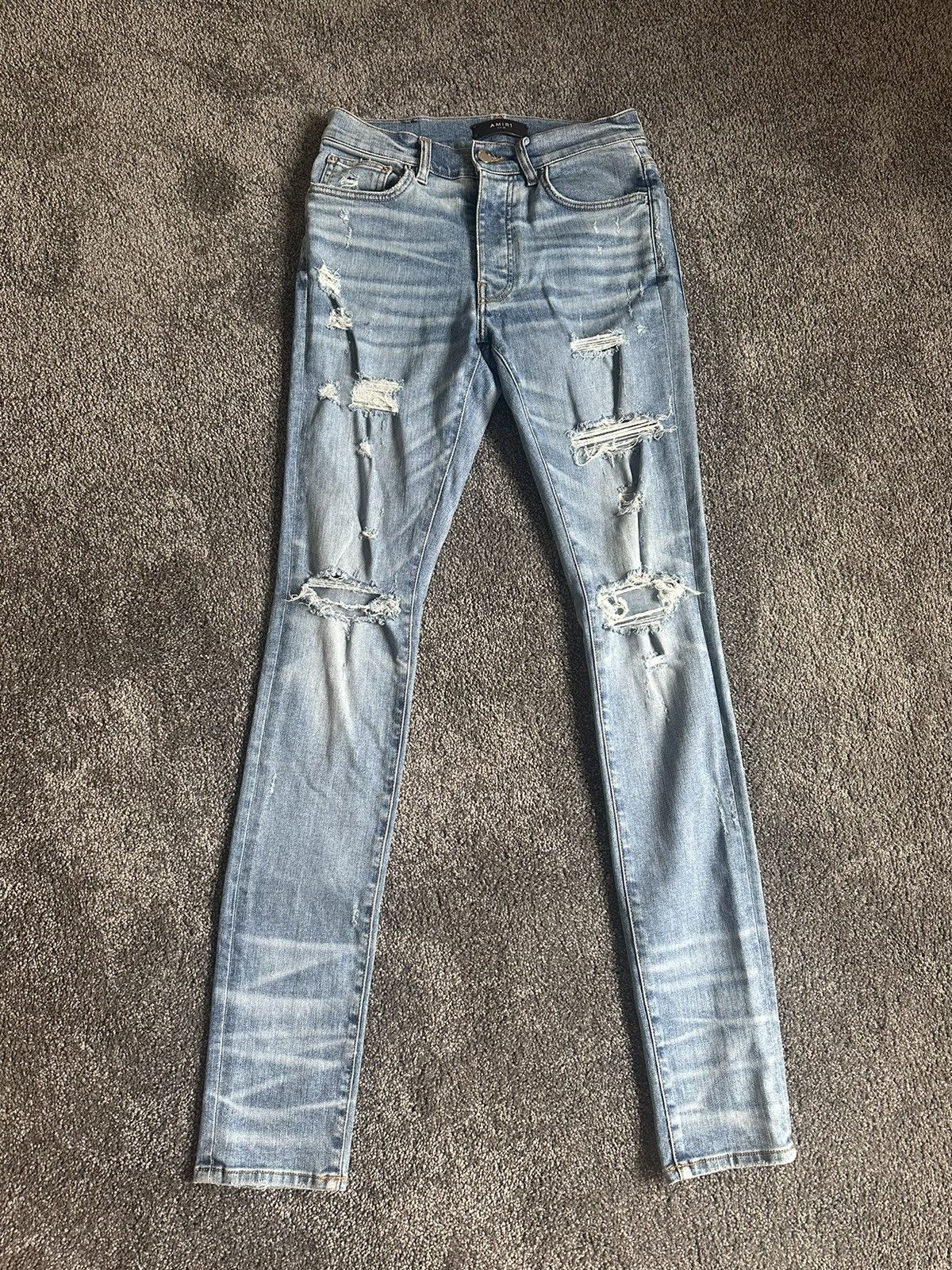 Amiri Amiri Blue Ripped Jeans Size US 30 / EU 46 - 1 Thumbnail
